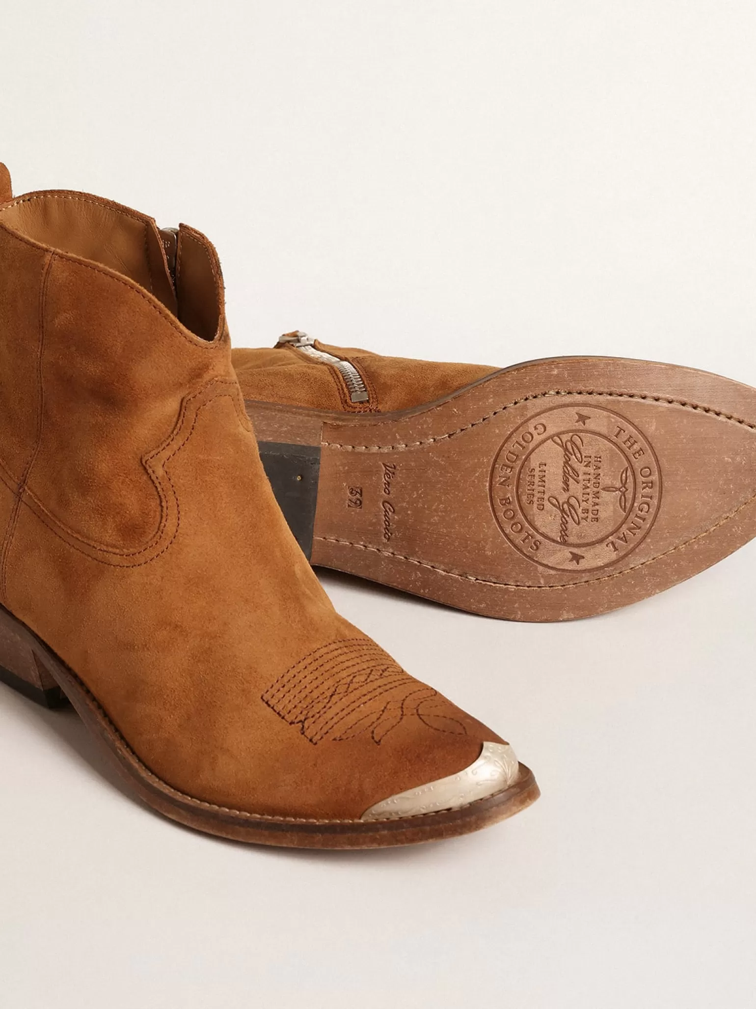 Sale Ankle boot Young de suede cor conhaque MULHER Botas