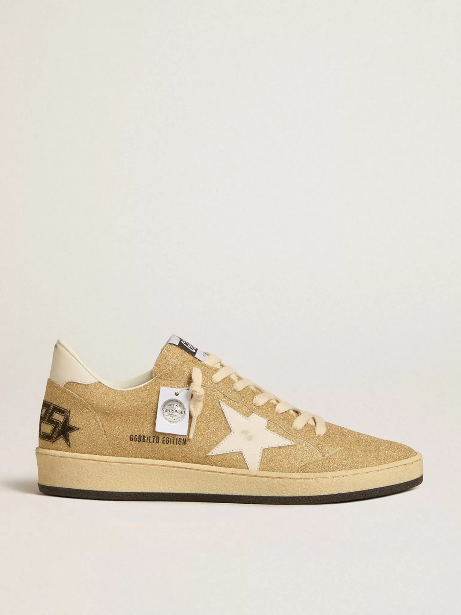 Cheap Ball Star com cristais Swarovski dourados com estrela de couro branco leite MULHER Ball Star