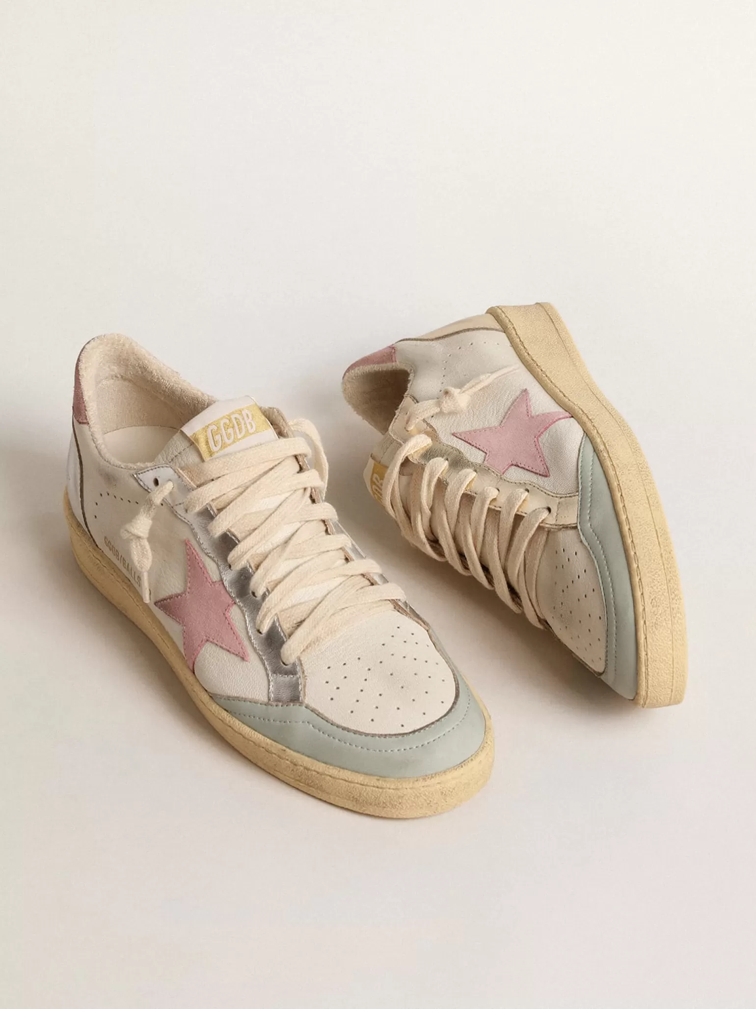 Clearance Ball Star com estrela de suede rosa e inserções de couro metálico MULHER Ball Star