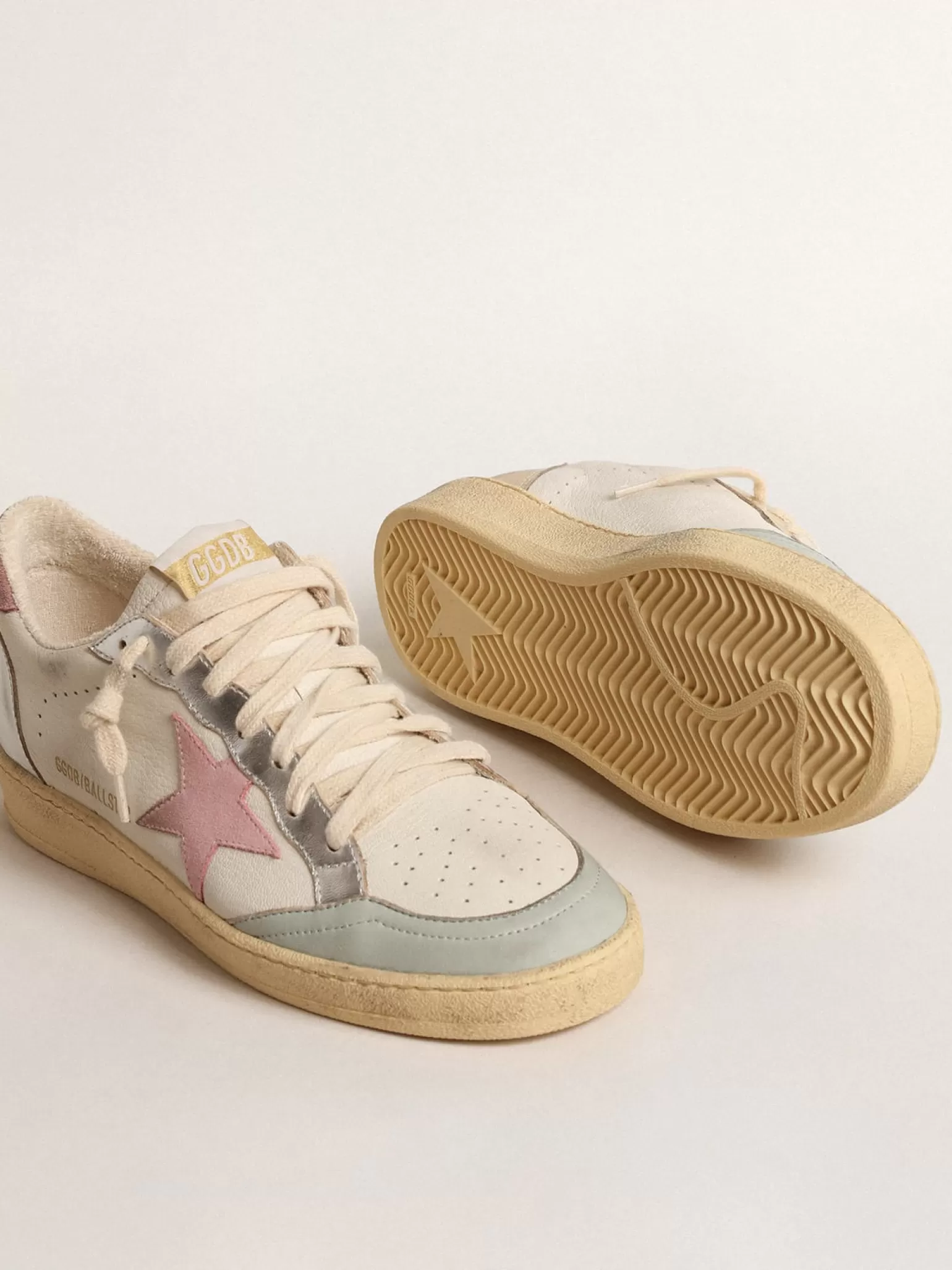 Clearance Ball Star com estrela de suede rosa e inserções de couro metálico MULHER Ball Star
