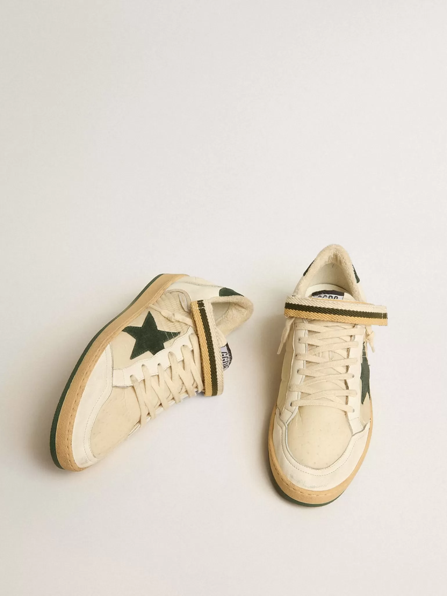 Discount Ball Star de náilon e napa com estrela e talão de suede verde Ball Star