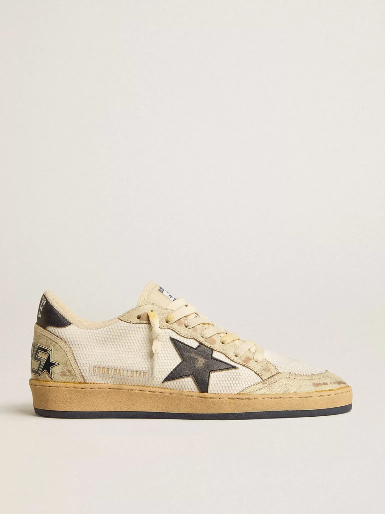 Cheap Ball Star de tela branca com estrela e talão de couro vintage azul Ball Star