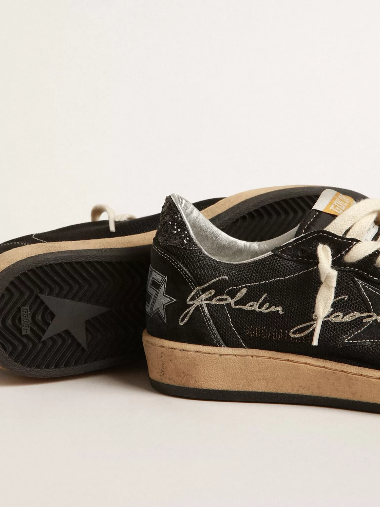 Online Ball Star de tela preta com estrela de suede preto MULHER Ball Star