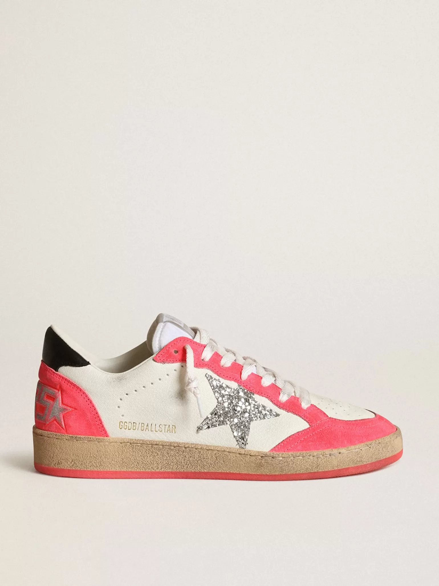 Cheap Ball Star feminino de napa branca com estrela de glitter MULHER Ball Star