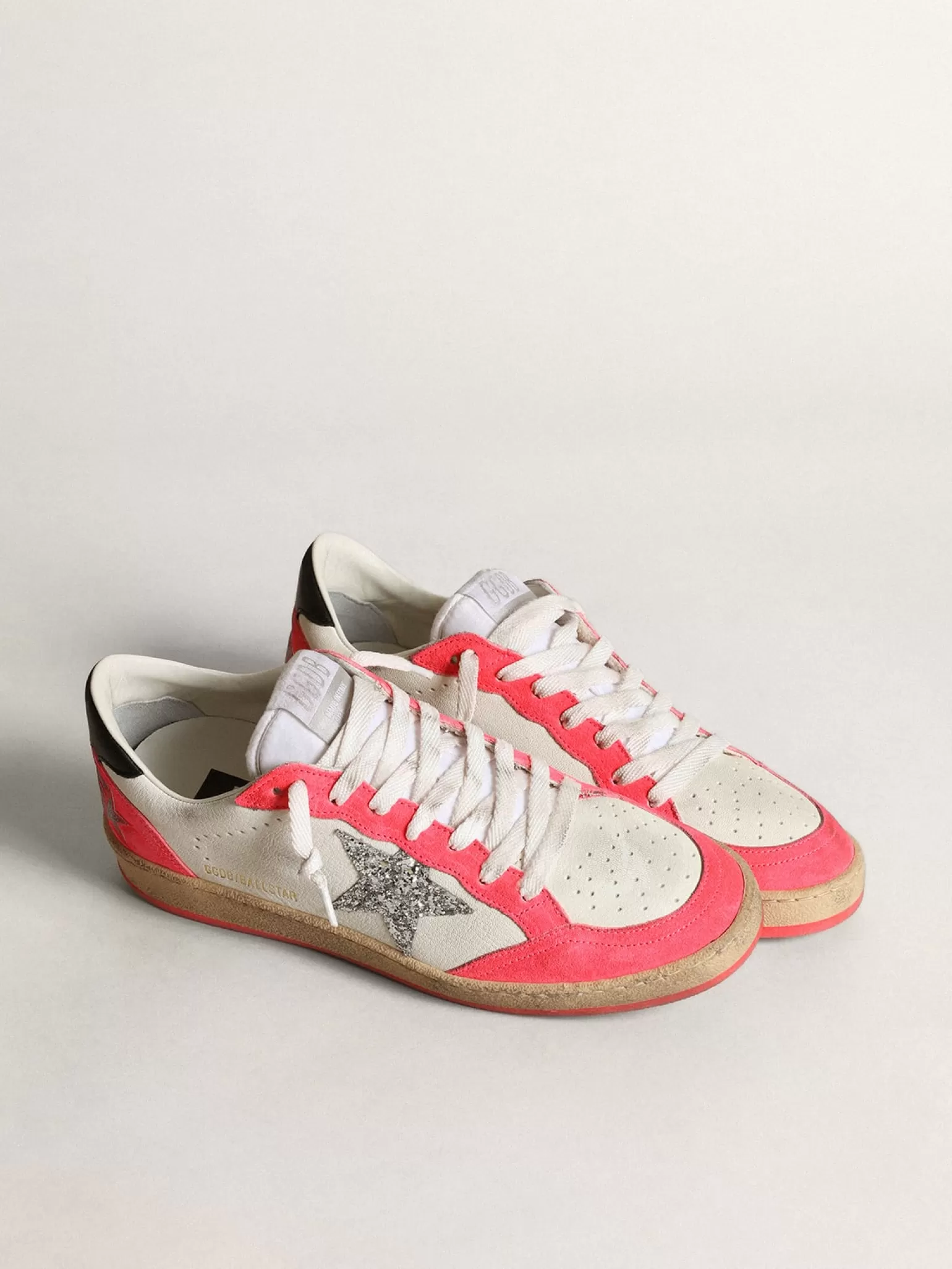 Cheap Ball Star feminino de napa branca com estrela de glitter MULHER Ball Star