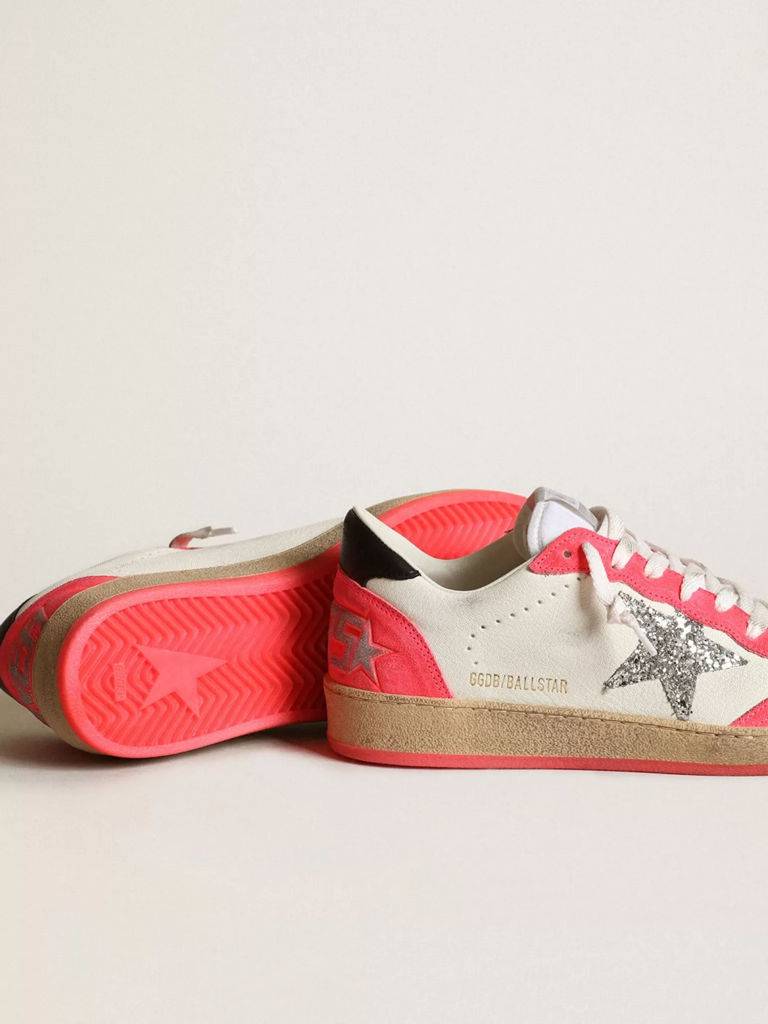 Cheap Ball Star feminino de napa branca com estrela de glitter MULHER Ball Star