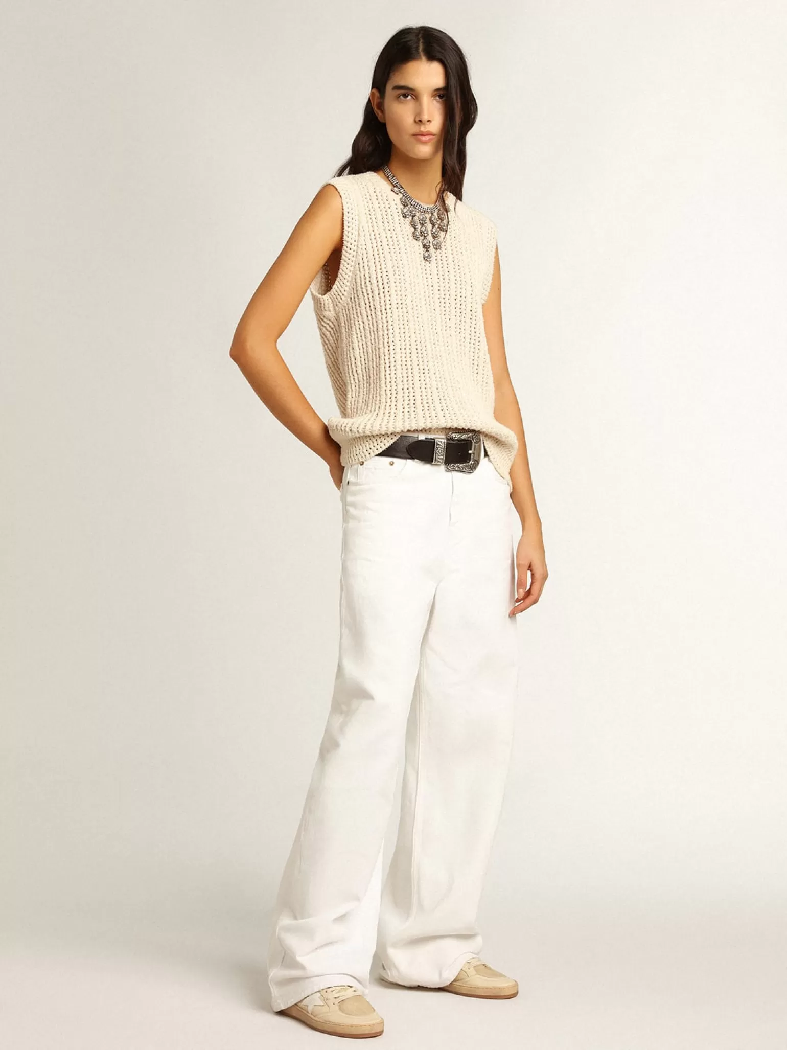 Online Ball Star feminino de náilon branco leite com estrela e talão brancos MULHER Ball Star