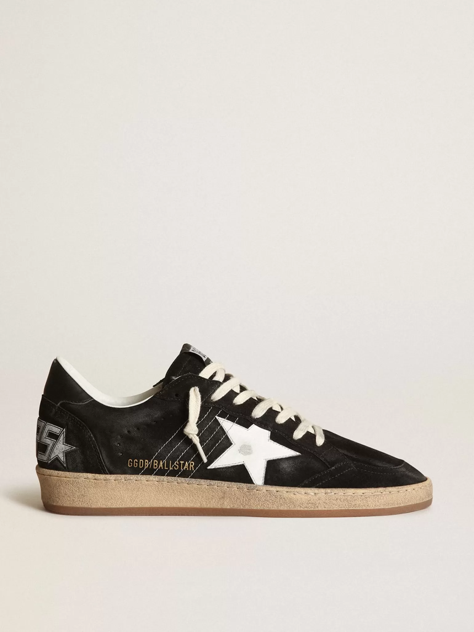 Online Ball Star feminino de suede preto com estrela de couro branco MULHER Ball Star