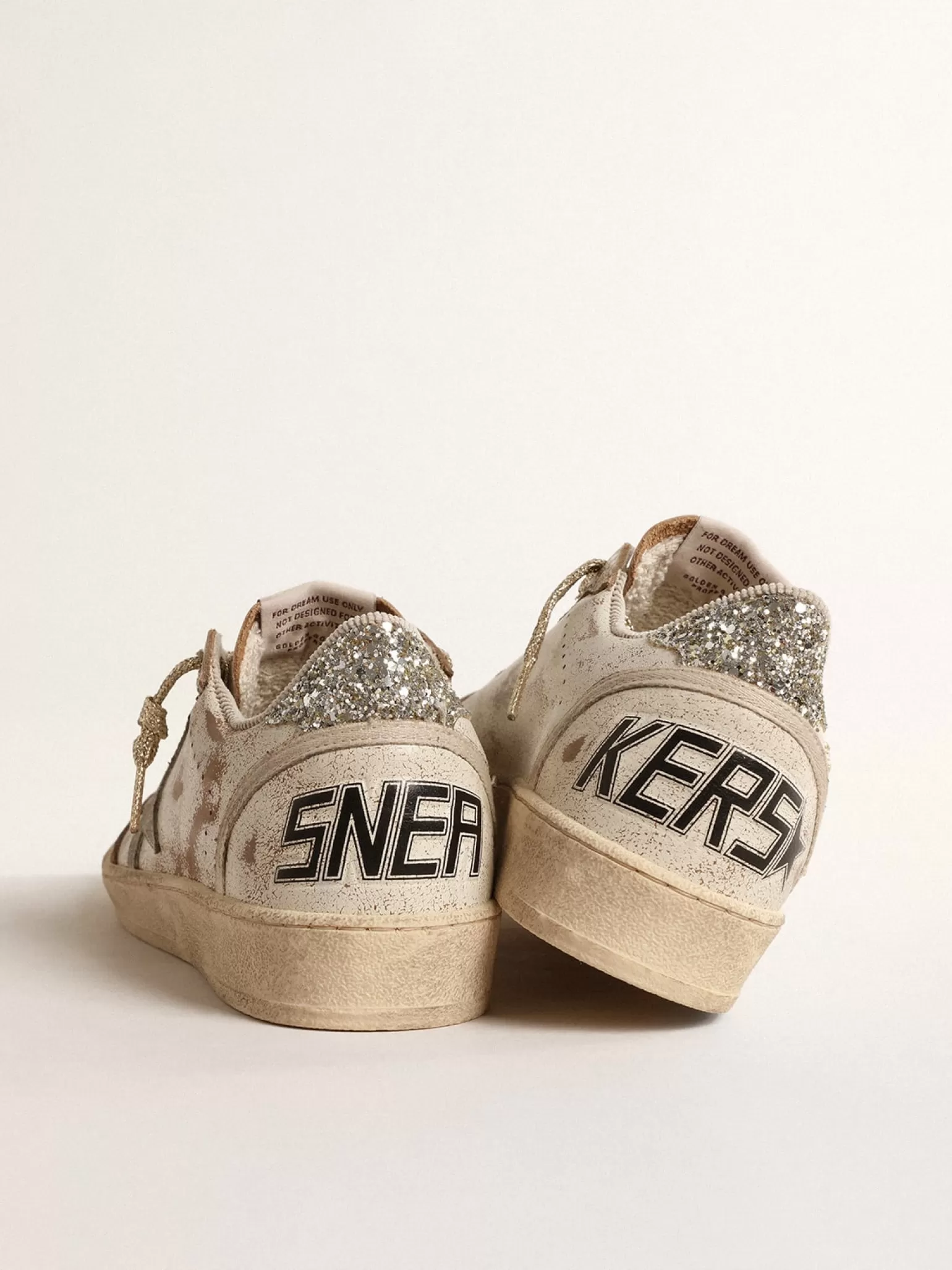 Flash Sale Ball Star LTD com estrela de suede e talão de glitter platinado MULHER Ball Star