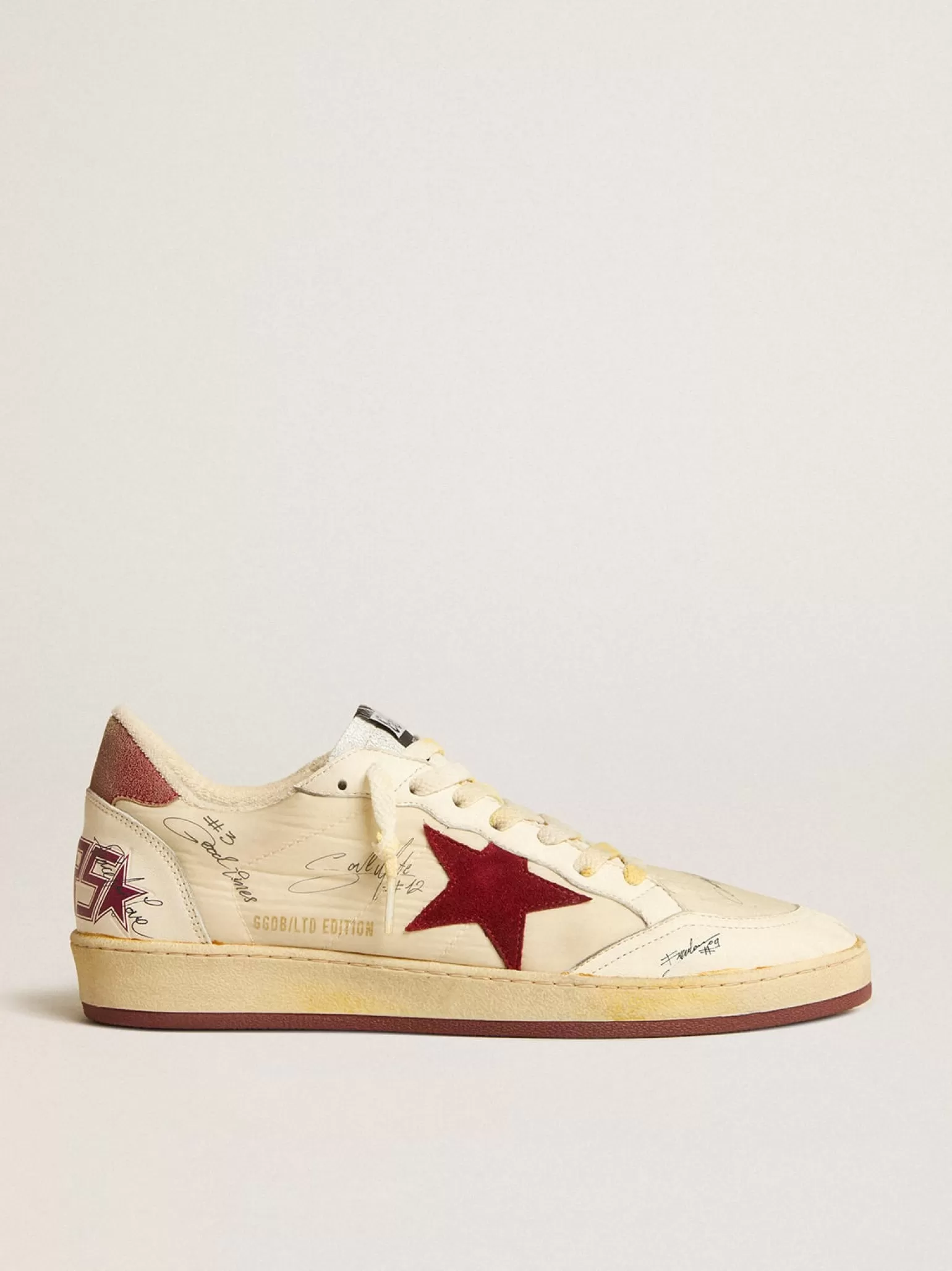 Store Ball Star LTD de náilon com estrela de suede cor de romã e talão de couro Ball Star