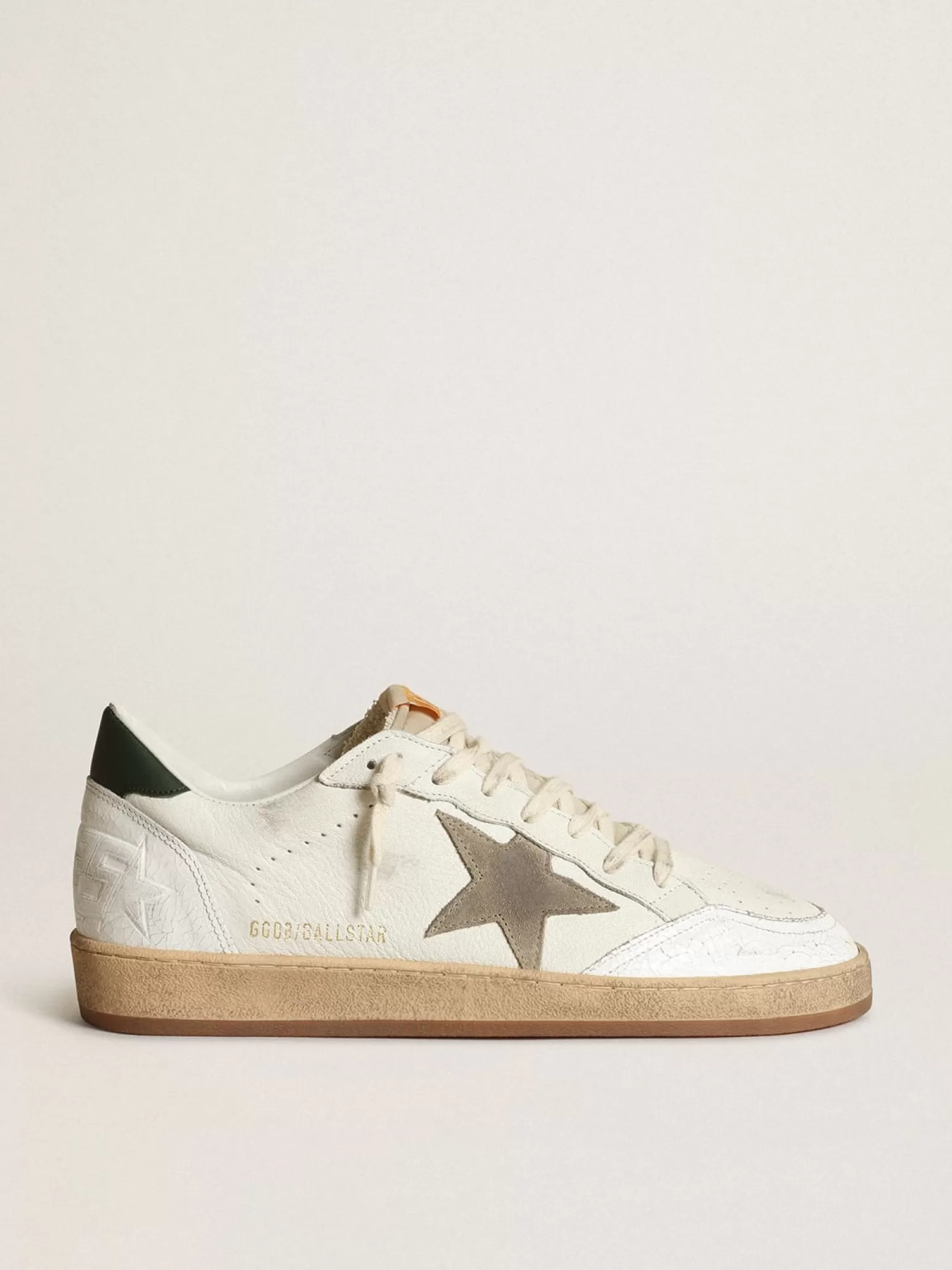 Online Ball Star masculino de napa branca com estrela de suede havana-rosado Ball Star