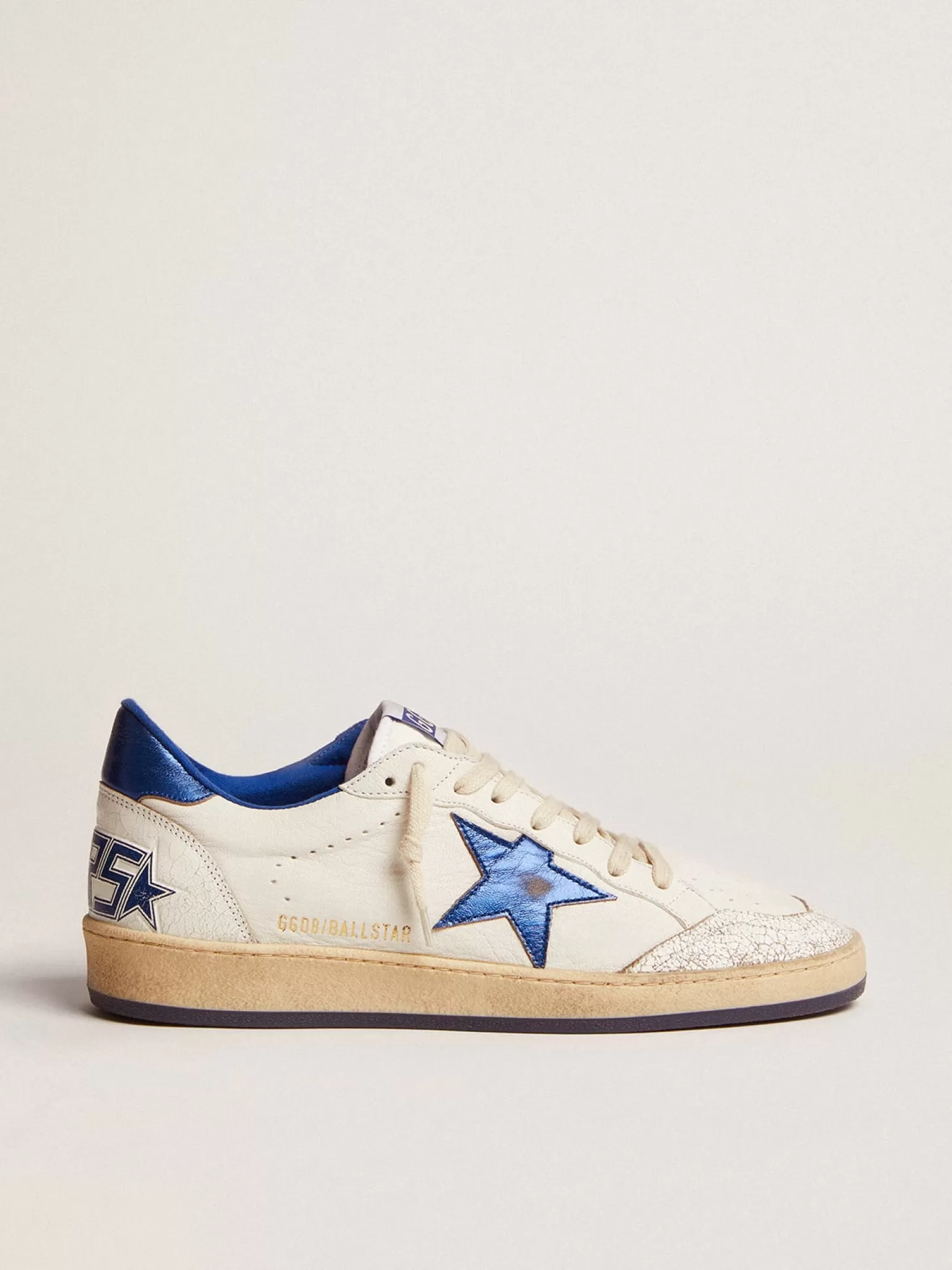 Shop Ball Star masculino de napa branca com estrela e talão azuis Ball Star