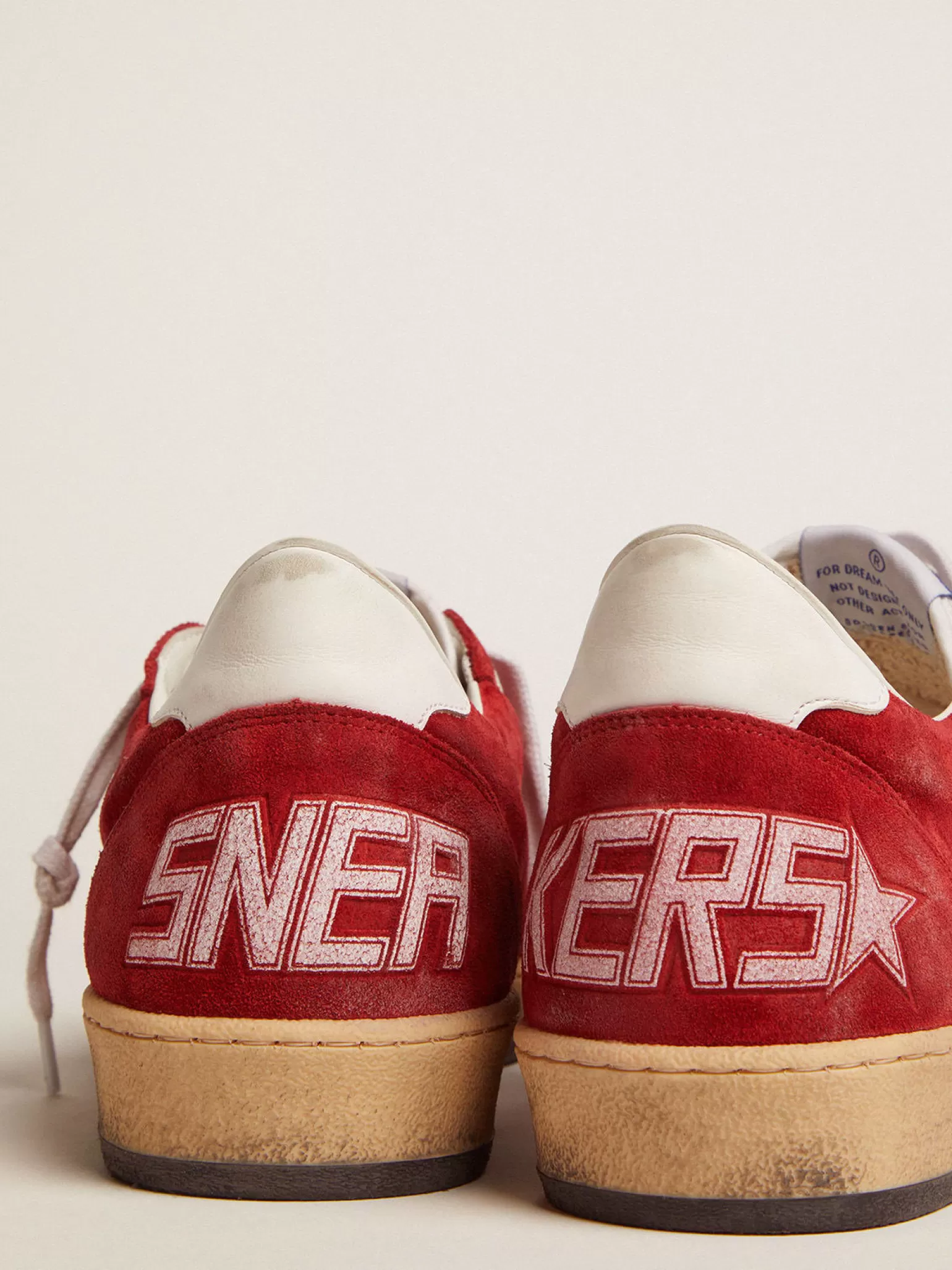 Store Ball Star masculino de suede vermelho-escuro com estrela e talão brancos Ball Star