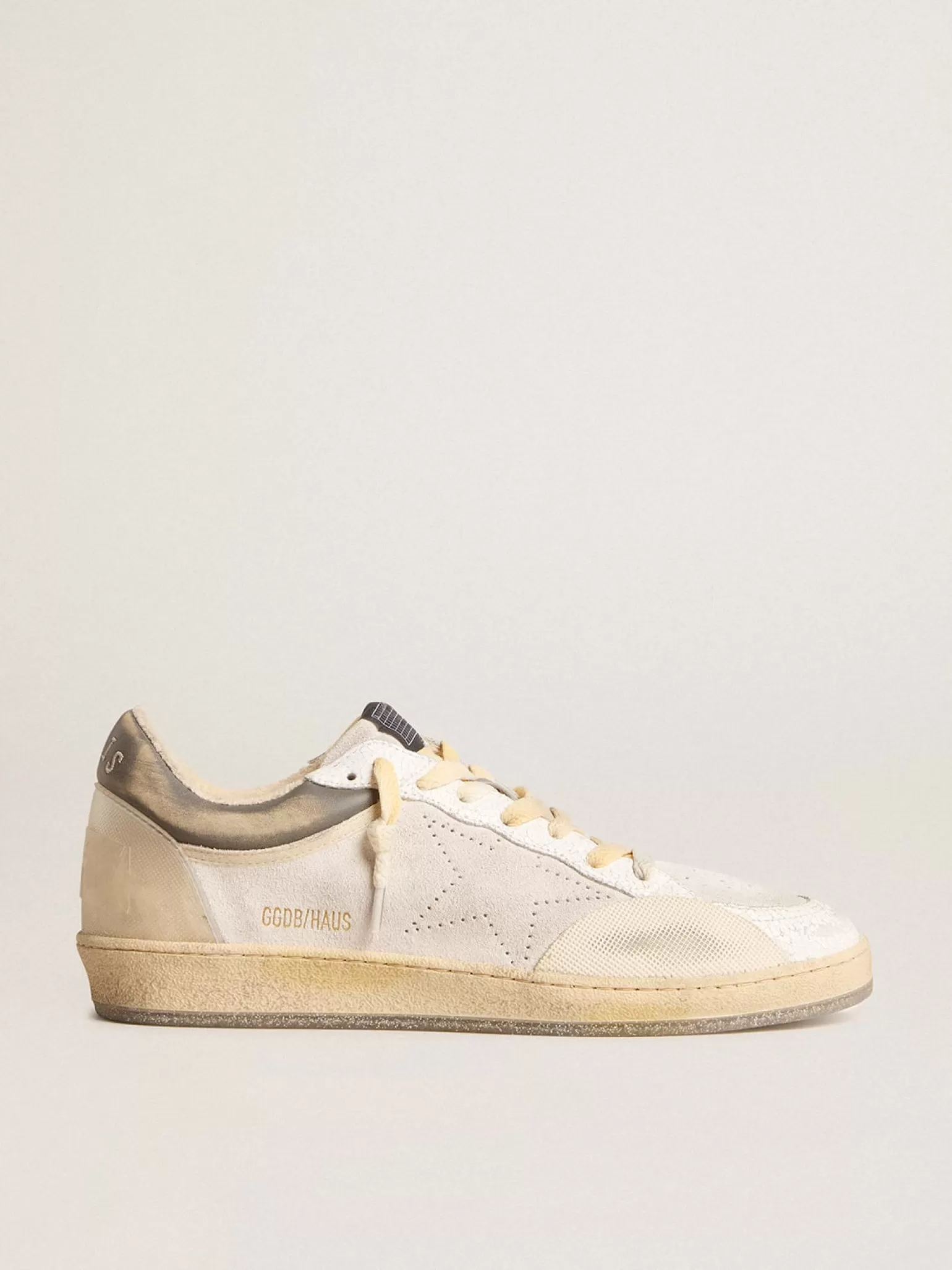 Outlet Ball Star Pro Feminino de couro branco óptico com inserções de borracha MULHER Ball Star