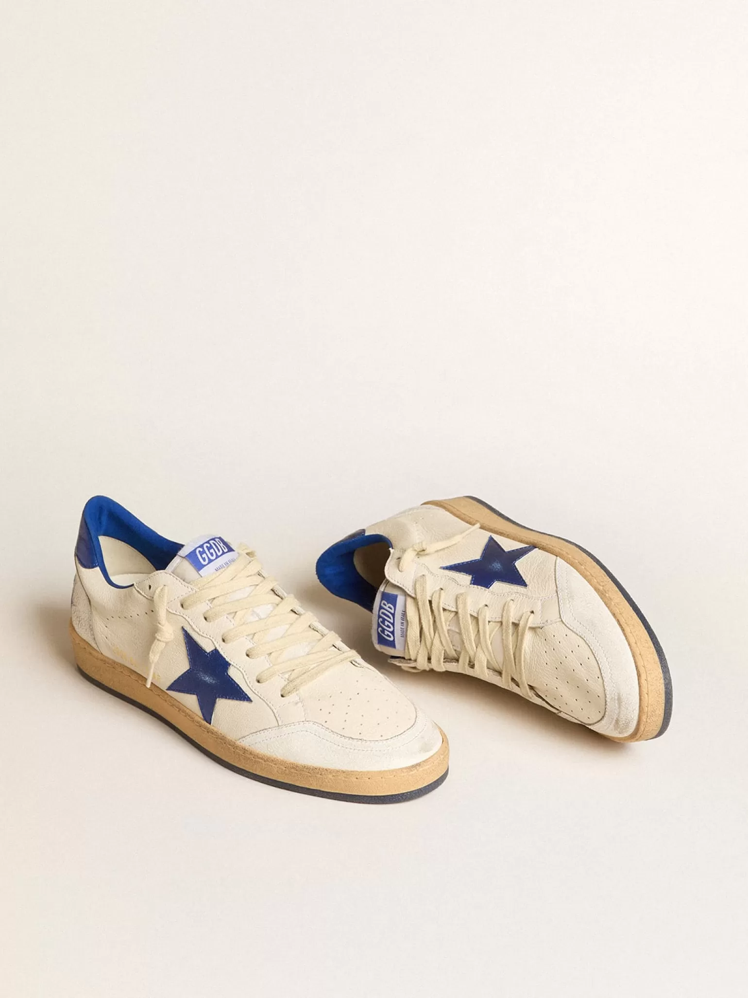 New Ball Star Wishes Feminino de napa branca com estrela e talão azul MULHER Ball Star