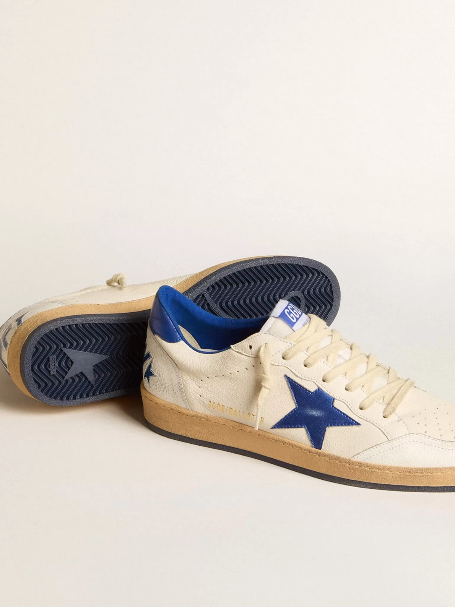 New Ball Star Wishes Feminino de napa branca com estrela e talão azul MULHER Ball Star