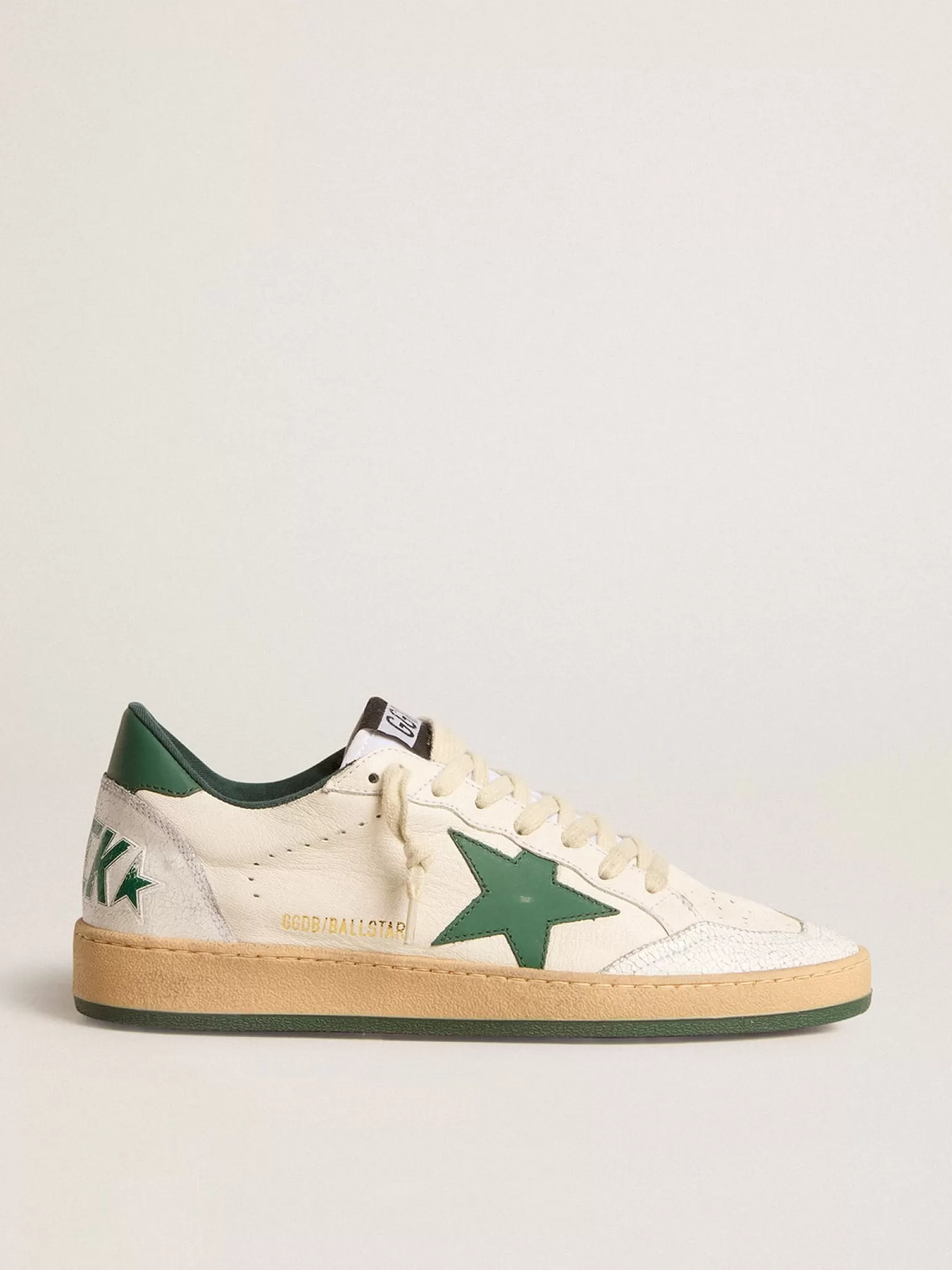 Discount Ball Star Wishes Masculino de napa branca com estrela e talão de couro verde Ball Star