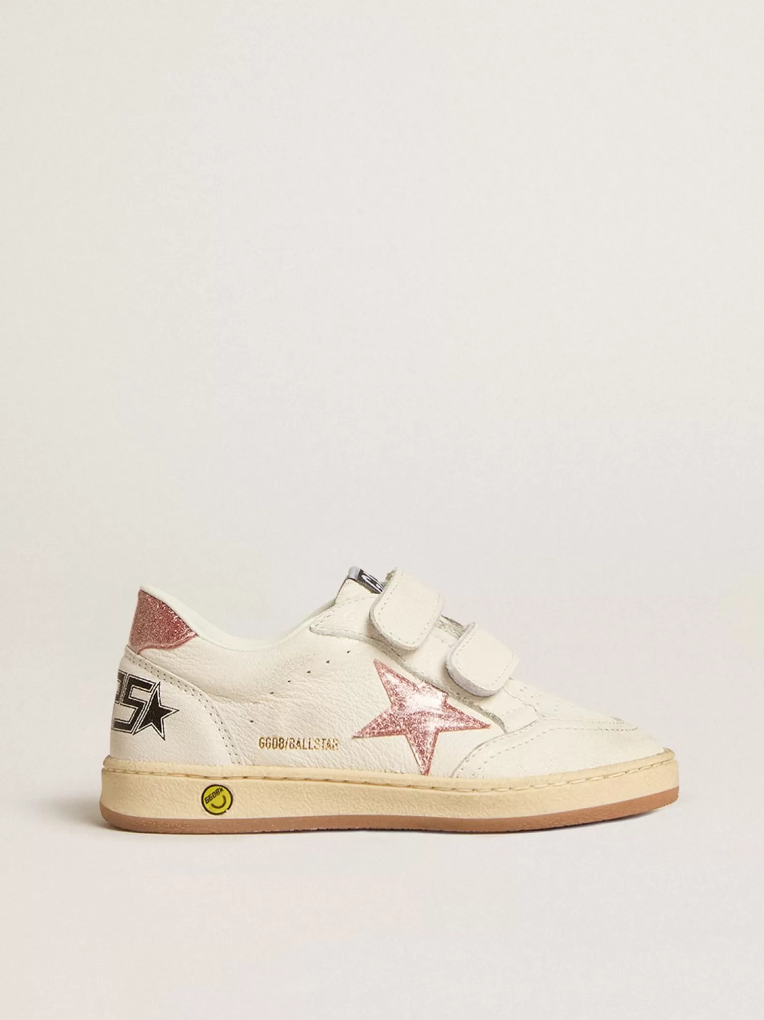 New Ball Star Young de napa com estrela e talão de glitter rosa pêssego Meninas (4-10 anos)