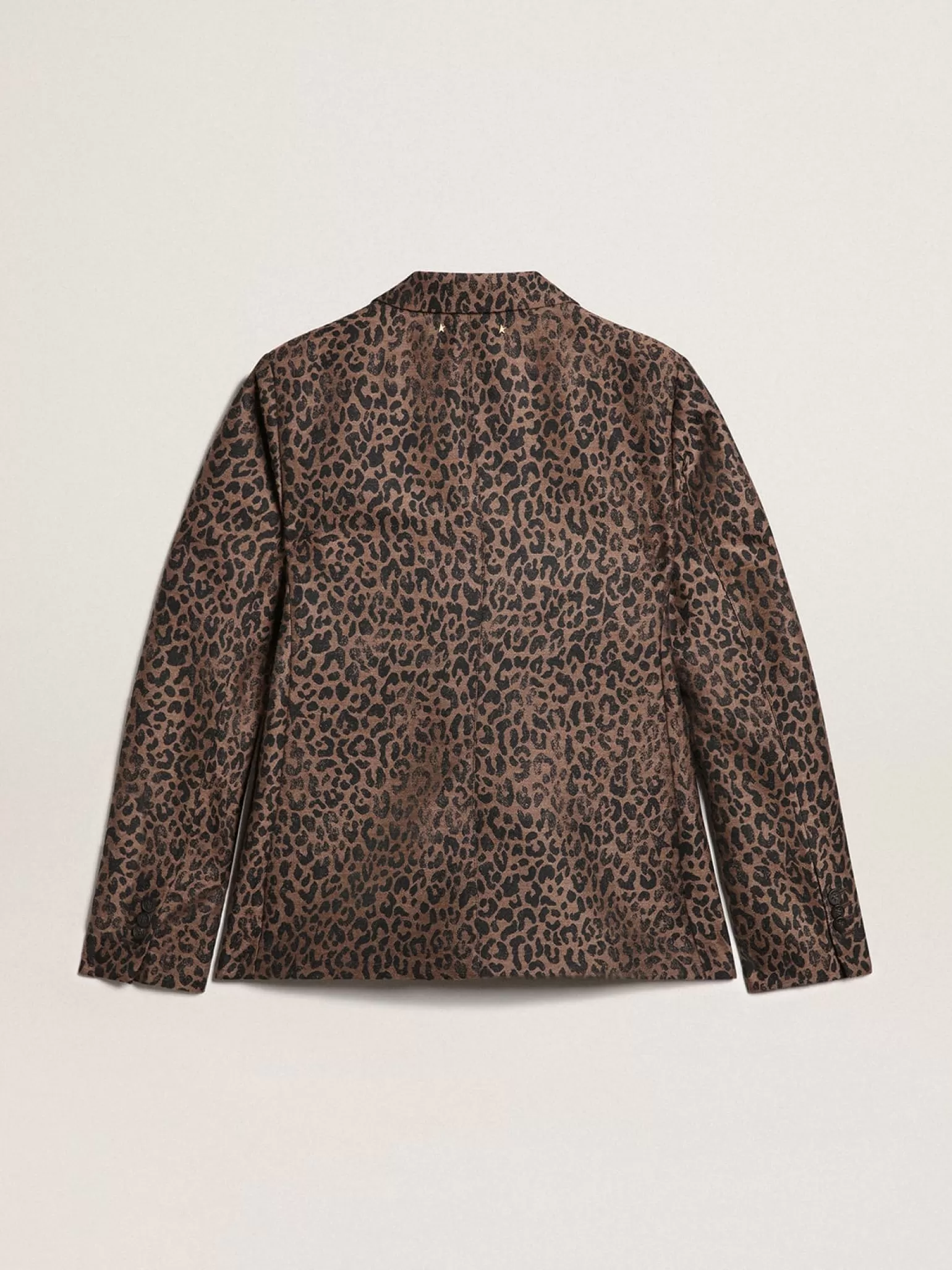 Shop Blazer de abotoamento simples Coleção Golden de lã com estampa animal print de jacquard MULHER Blazers