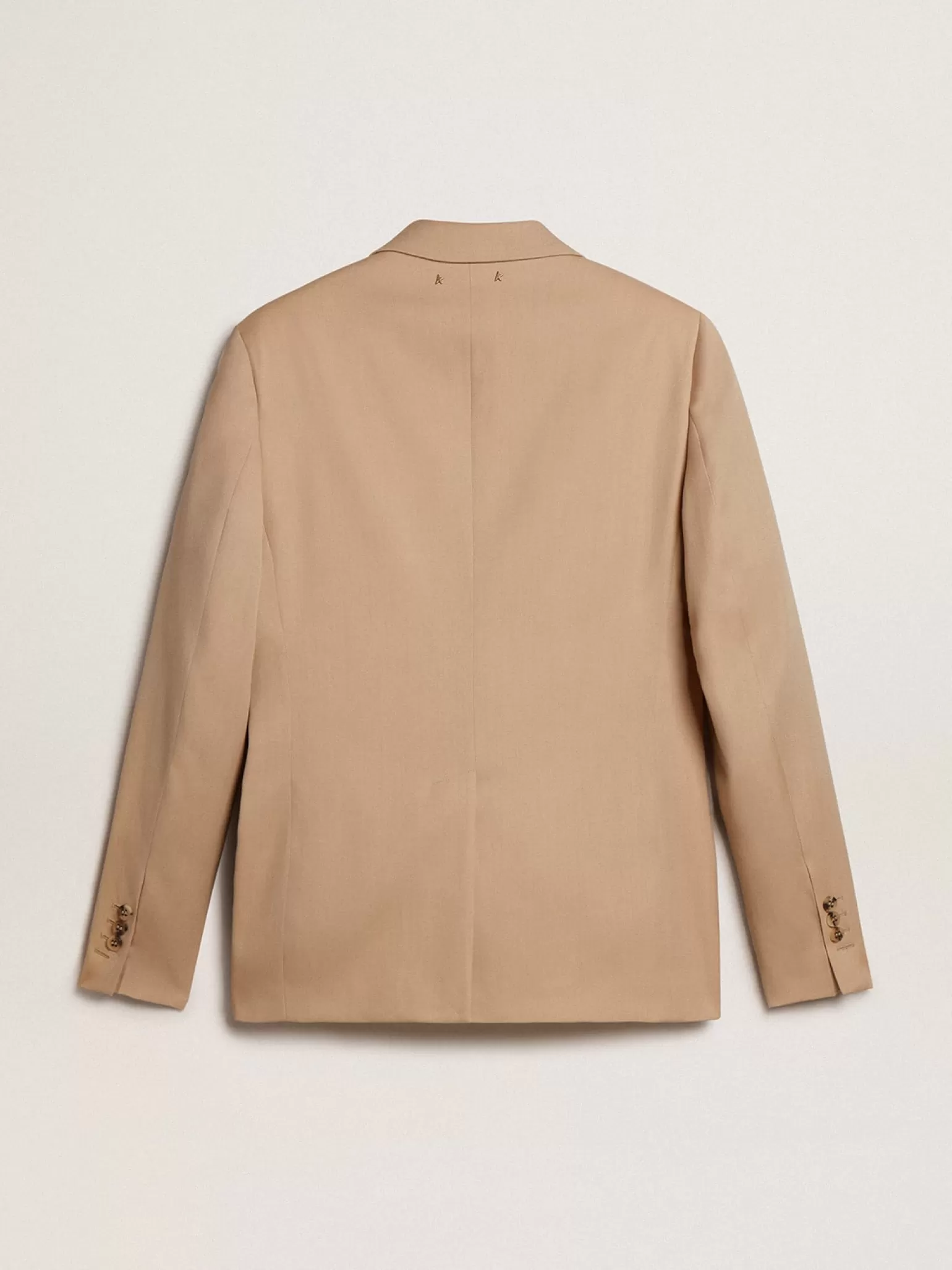 Fashion Blazer de abotoamento simples cor areia com botões de chifre Blazers
