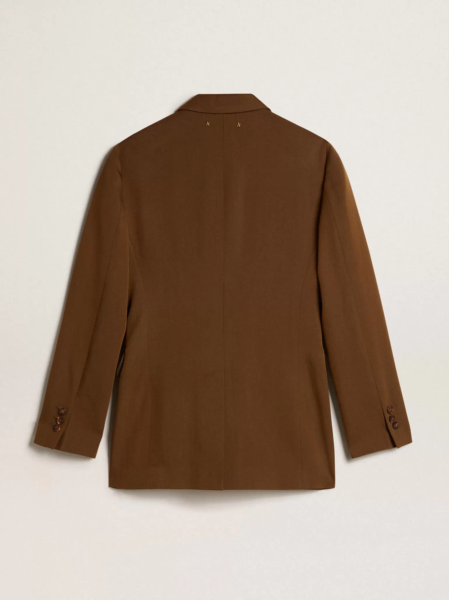 Discount Blazer de abotoamento simples de lã cor de faia com botões de chifre MULHER Casacos e blusões