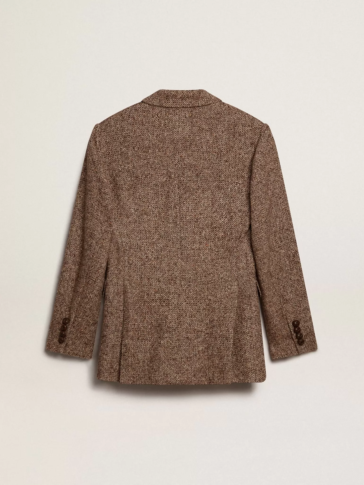 Outlet Blazer feminino de abotoamento duplo marrom com fecho com botões MULHER Blazers