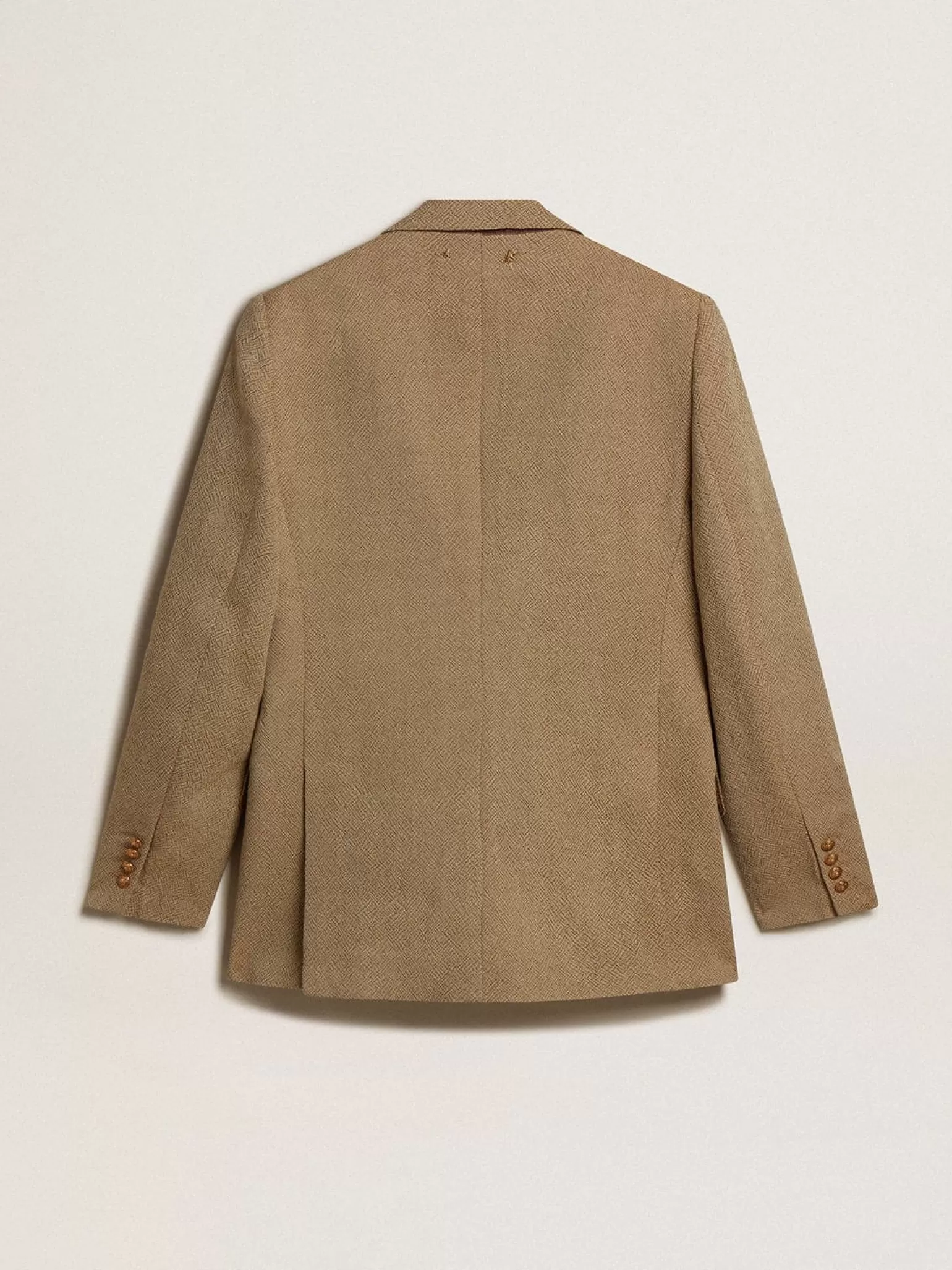 Sale Blazer masculino de abotoamento duplo de lã cor de faia clara Blazers