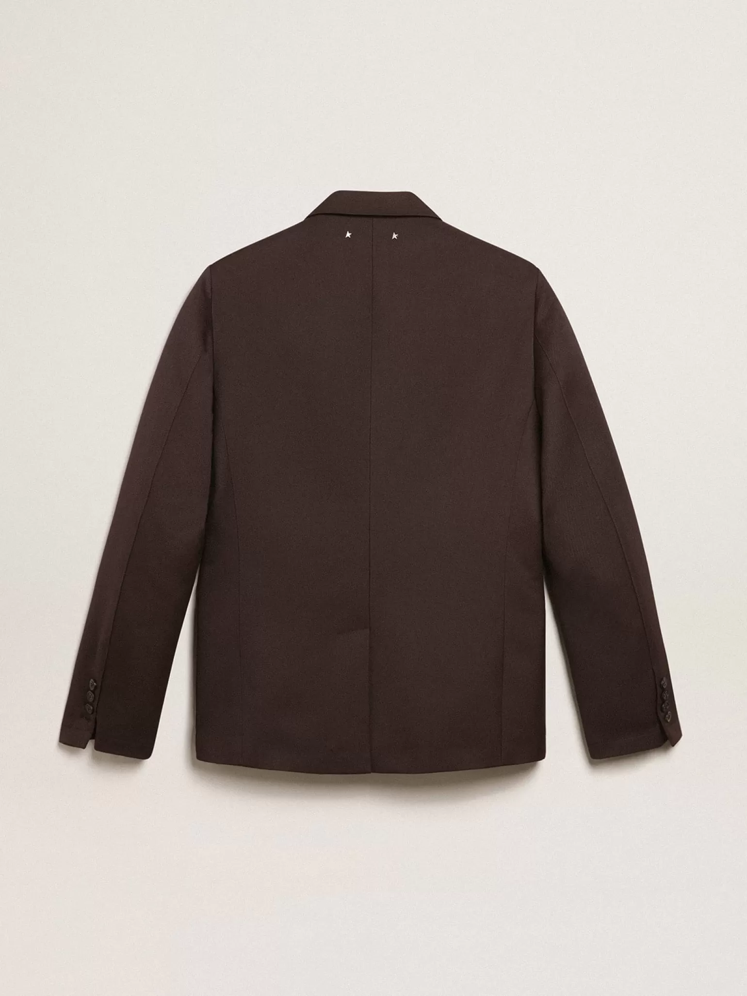 Sale Blazer masculino de abotoamento simples de gabardine de lã cor alcaçuz Blazers