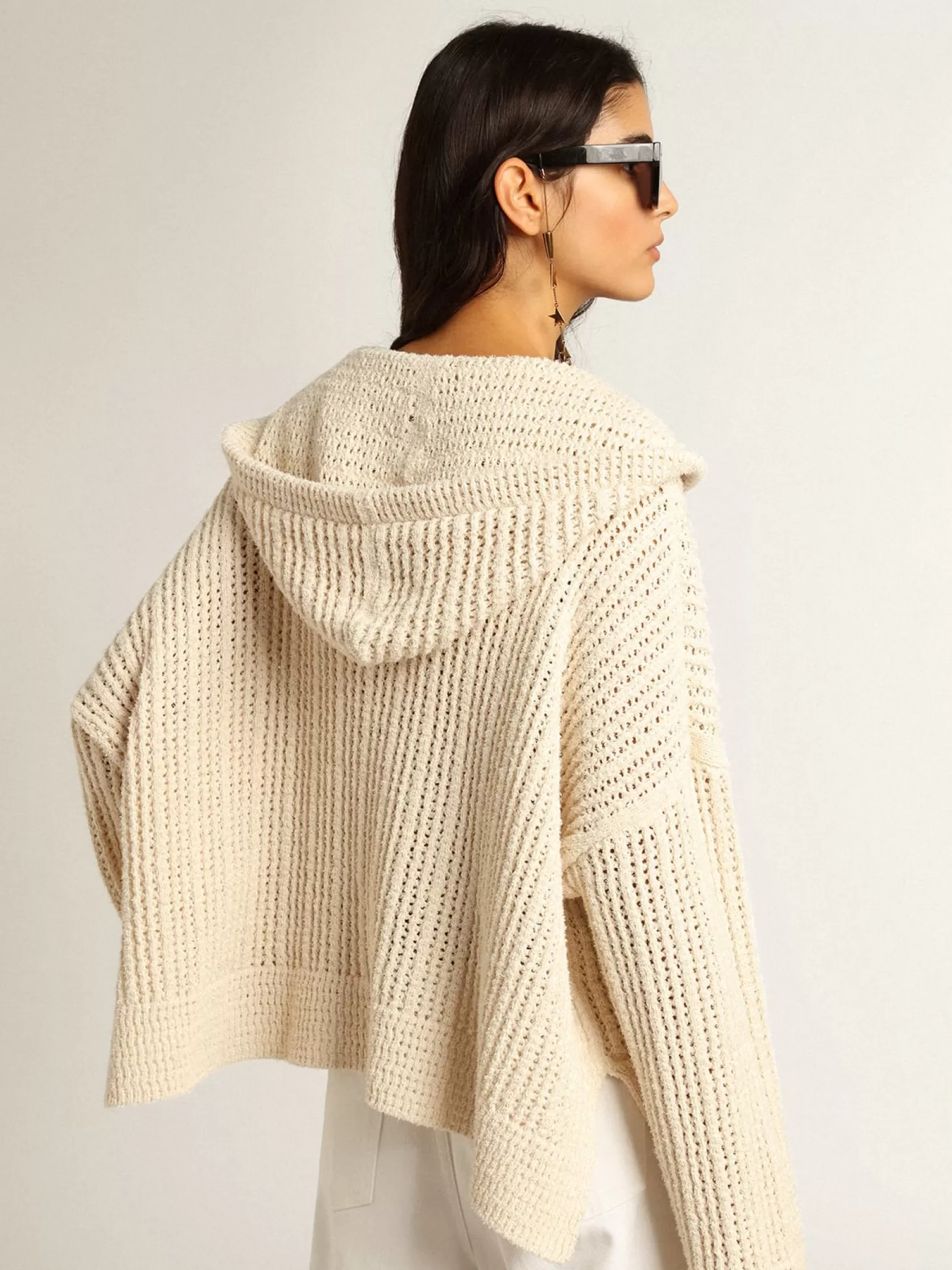 Shop Blusa com capuz de algodão cor de papiro MULHER Moletons