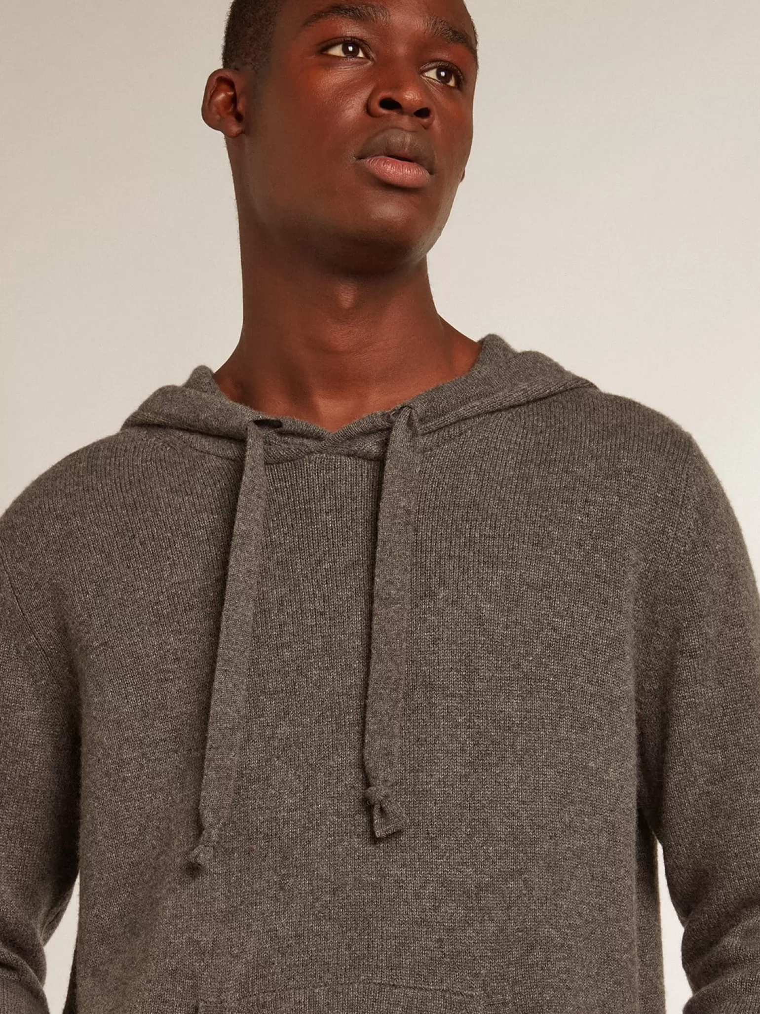 Store Blusa tipo moletom masculina cinza mescla misto caxemira com capuz Moletons