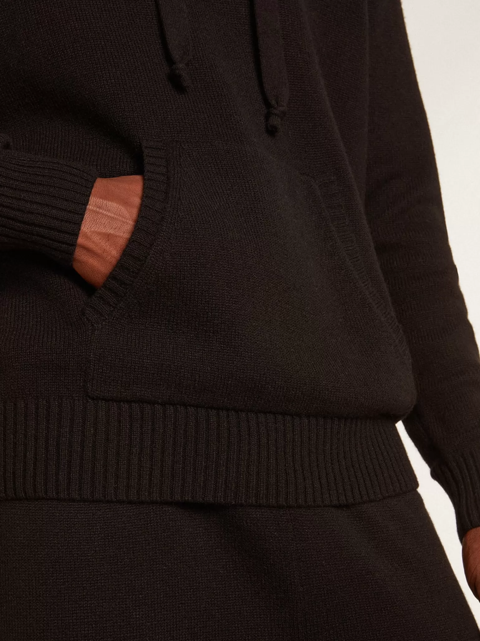 Clearance Blusa tipo moletom masculina preta misto caxemira com capuz Moletons