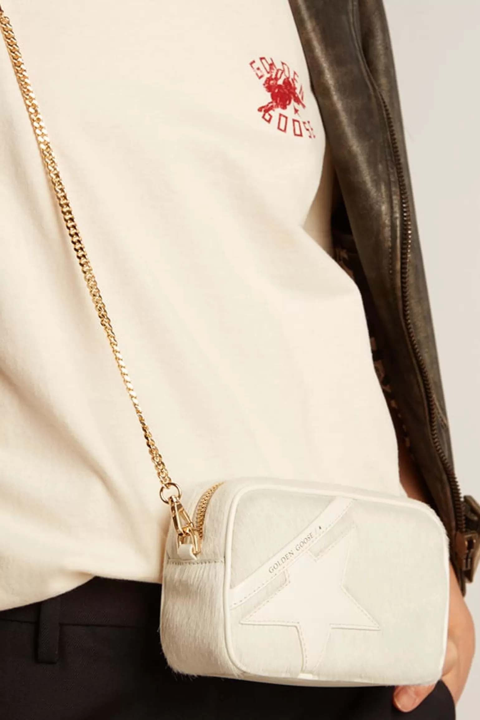Sale Bolsa Mini Star Bag de couro branco heritage com estrela tom sobre tom MULHER Minibolsas | Bolsas tiracolo