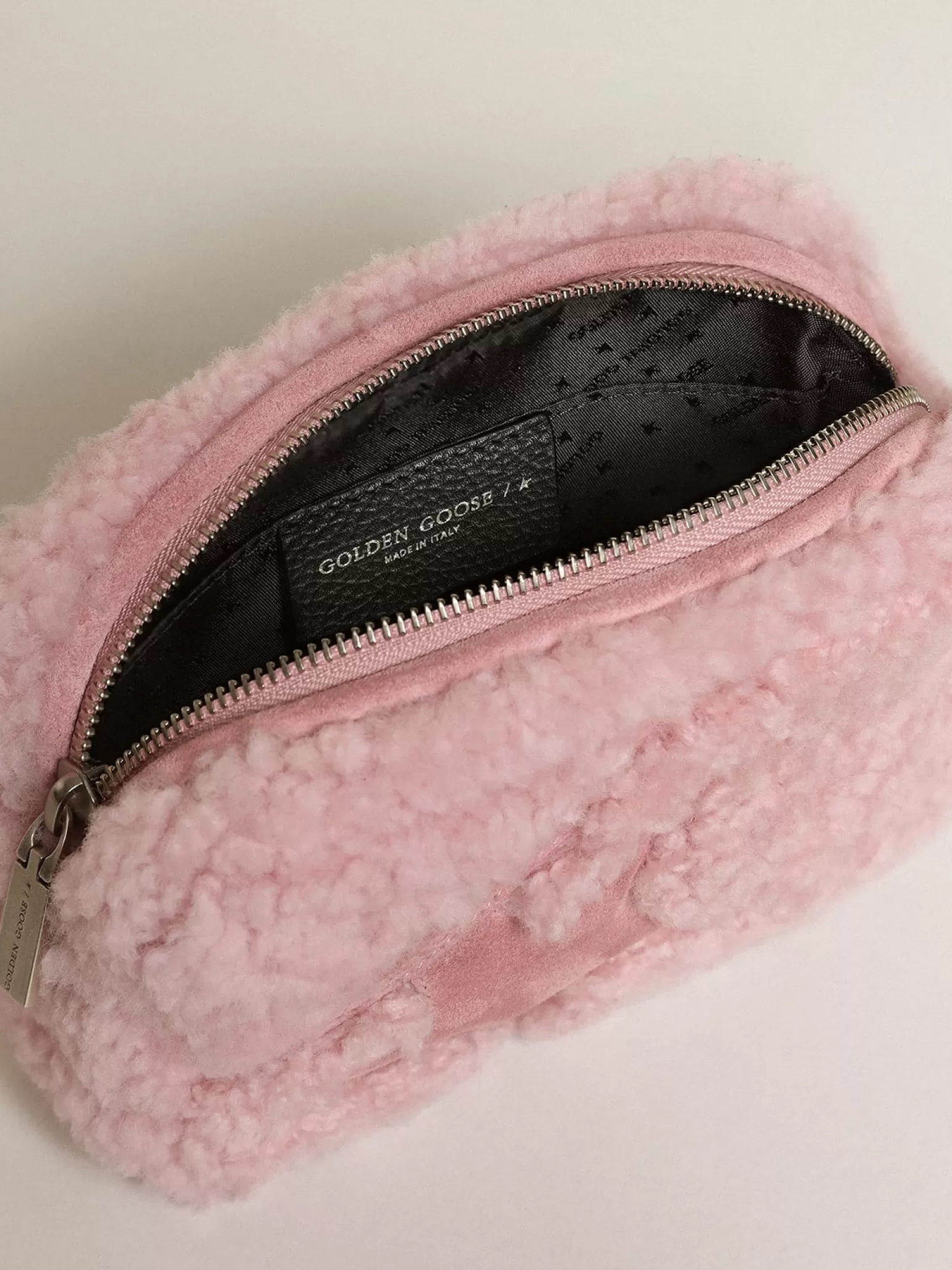 Store Bolsa Mini Star feminina de shearling rosa com estrela de suede MULHER Minibolsas | Bolsas tiracolo