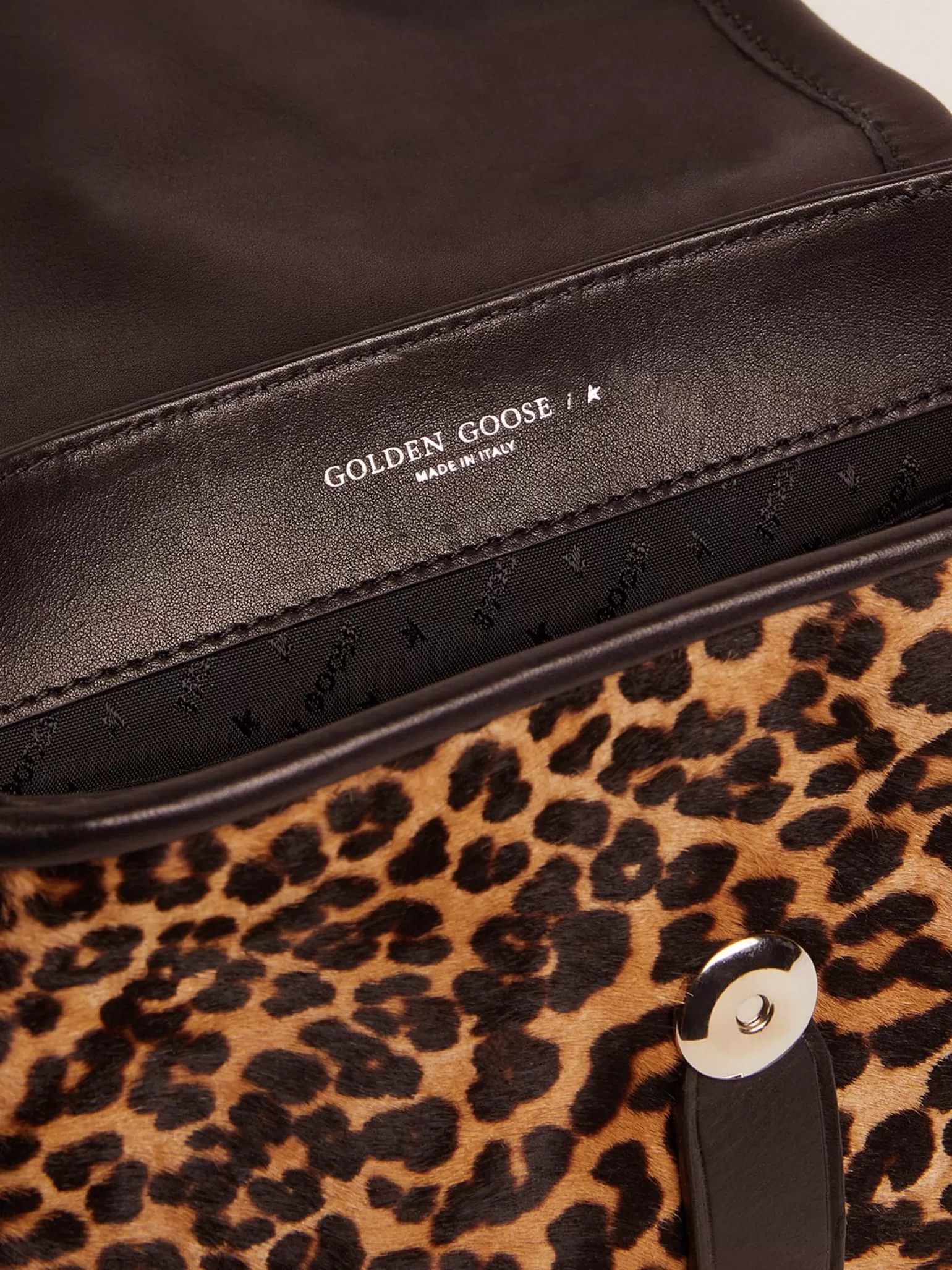 Store Bolsa Rodeo pequena de couro preto e couro cavalinho com estampa de leopardo MULHER Bolsas tiracolo