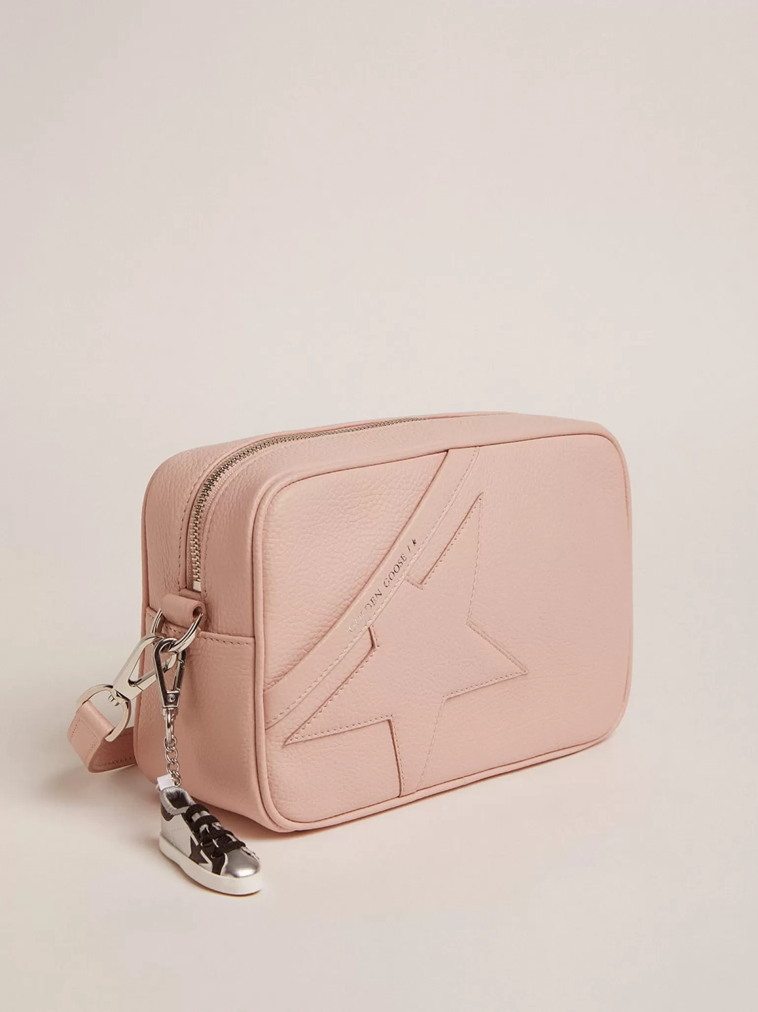 Best Bolsa Star de couro martelado na cor rosa quartzo e estrela tom sobre tom MULHER Bolsas tiracolo