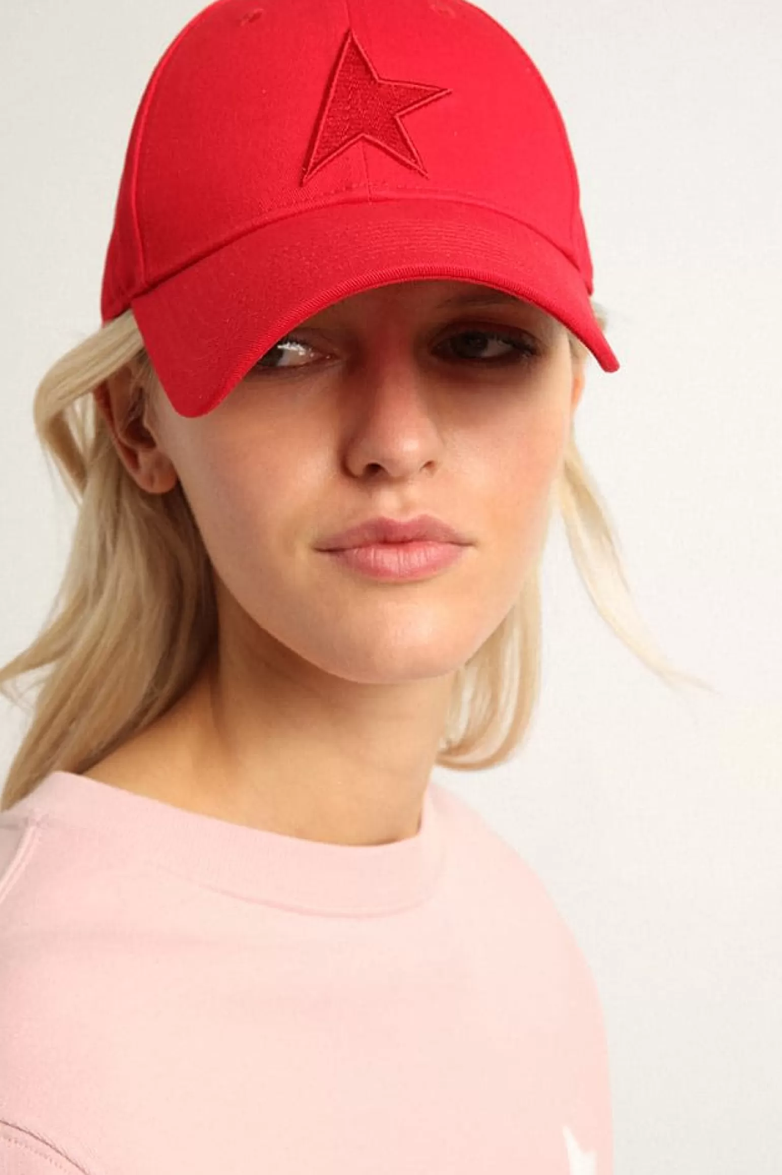 Best Boné de algodão vermelho com recorte em forma de estrela tom sobre tom na frente MULHER Chapéus e bonés | Beachwear