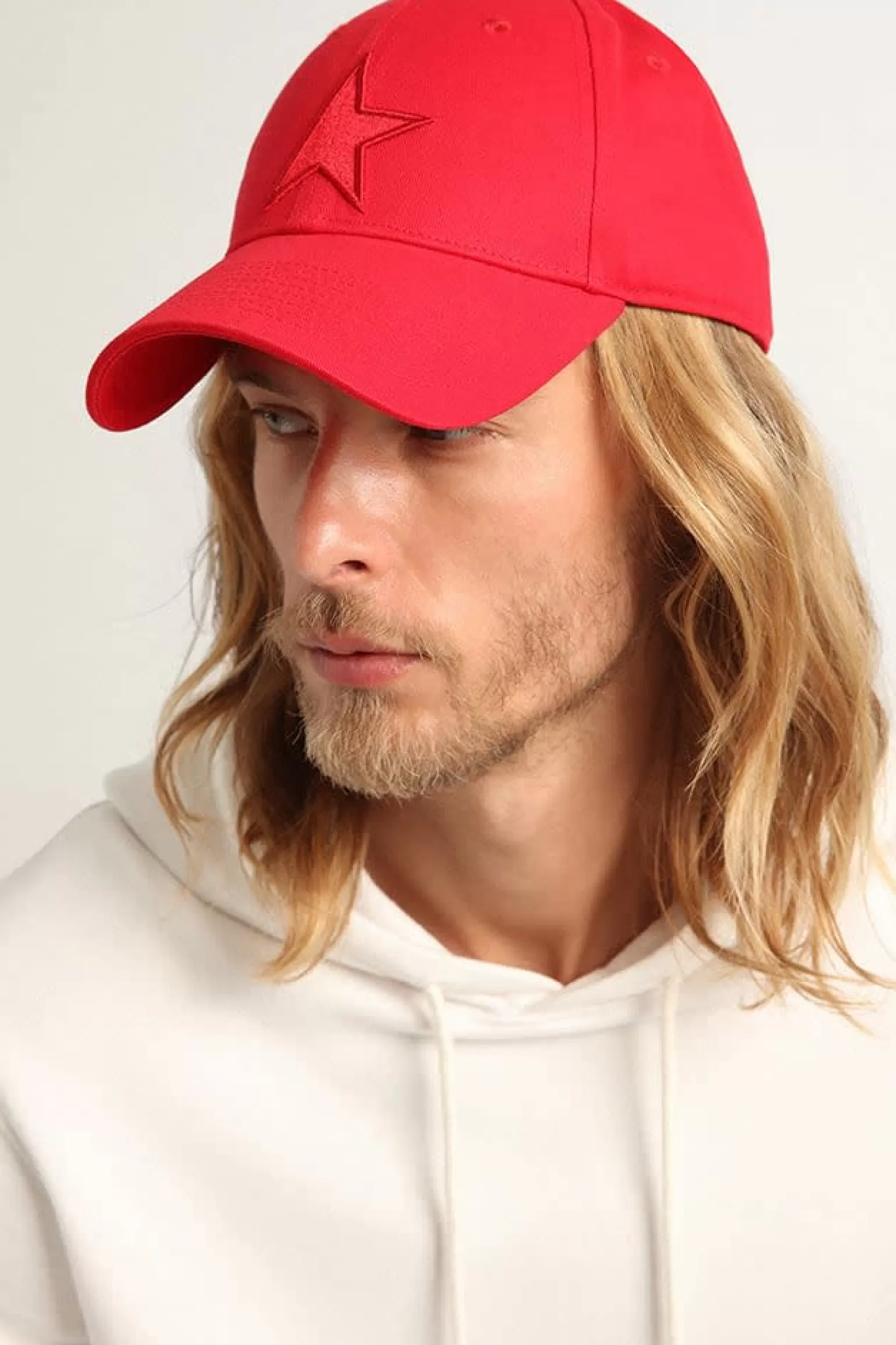 Best Boné de algodão vermelho com recorte em forma de estrela tom sobre tom na frente MULHER Chapéus e bonés | Beachwear