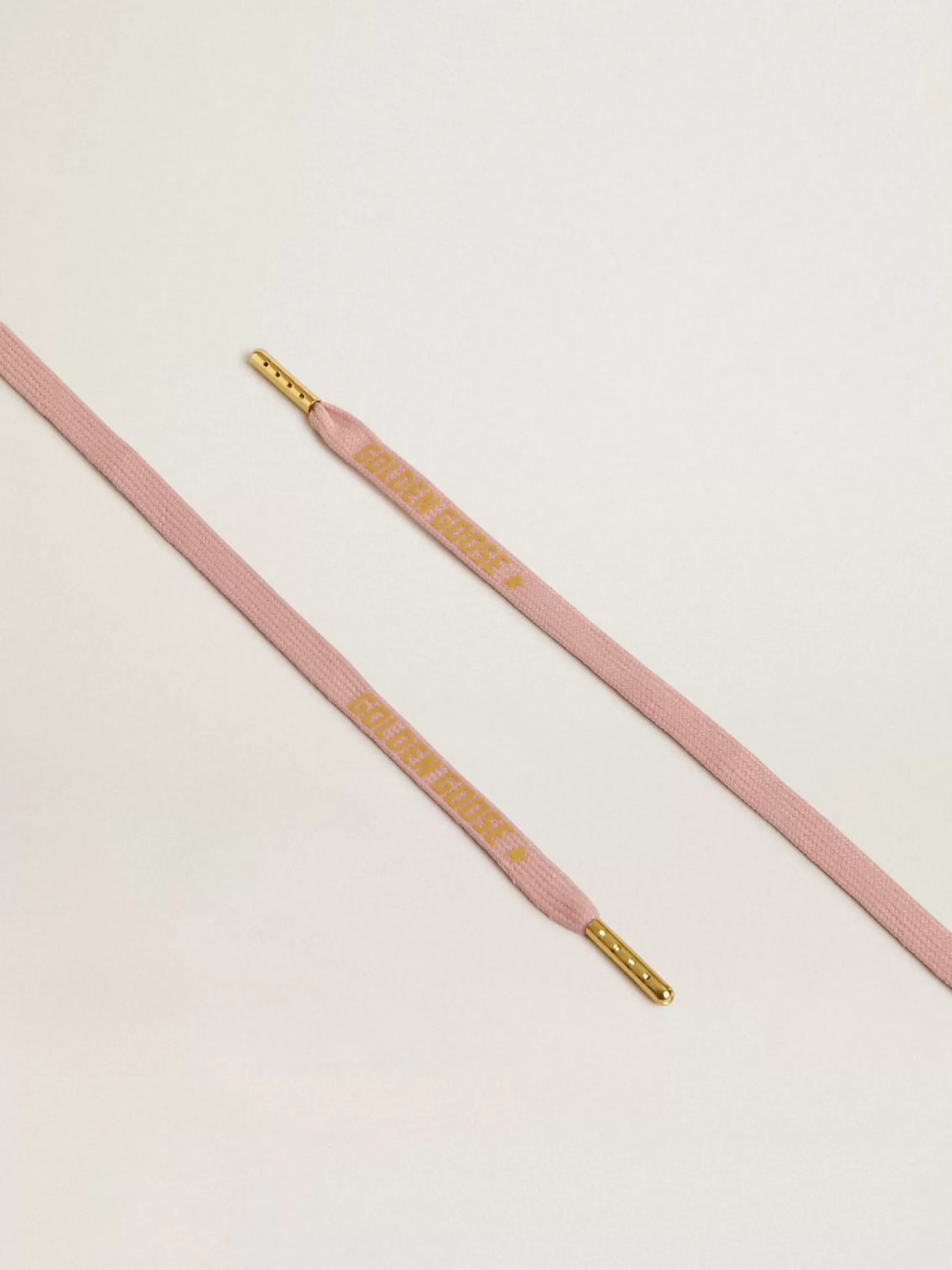 Flash Sale Cadarços de algodão rosa antigo com logo dourado em contraste MULHER Cadarços | Cadarços