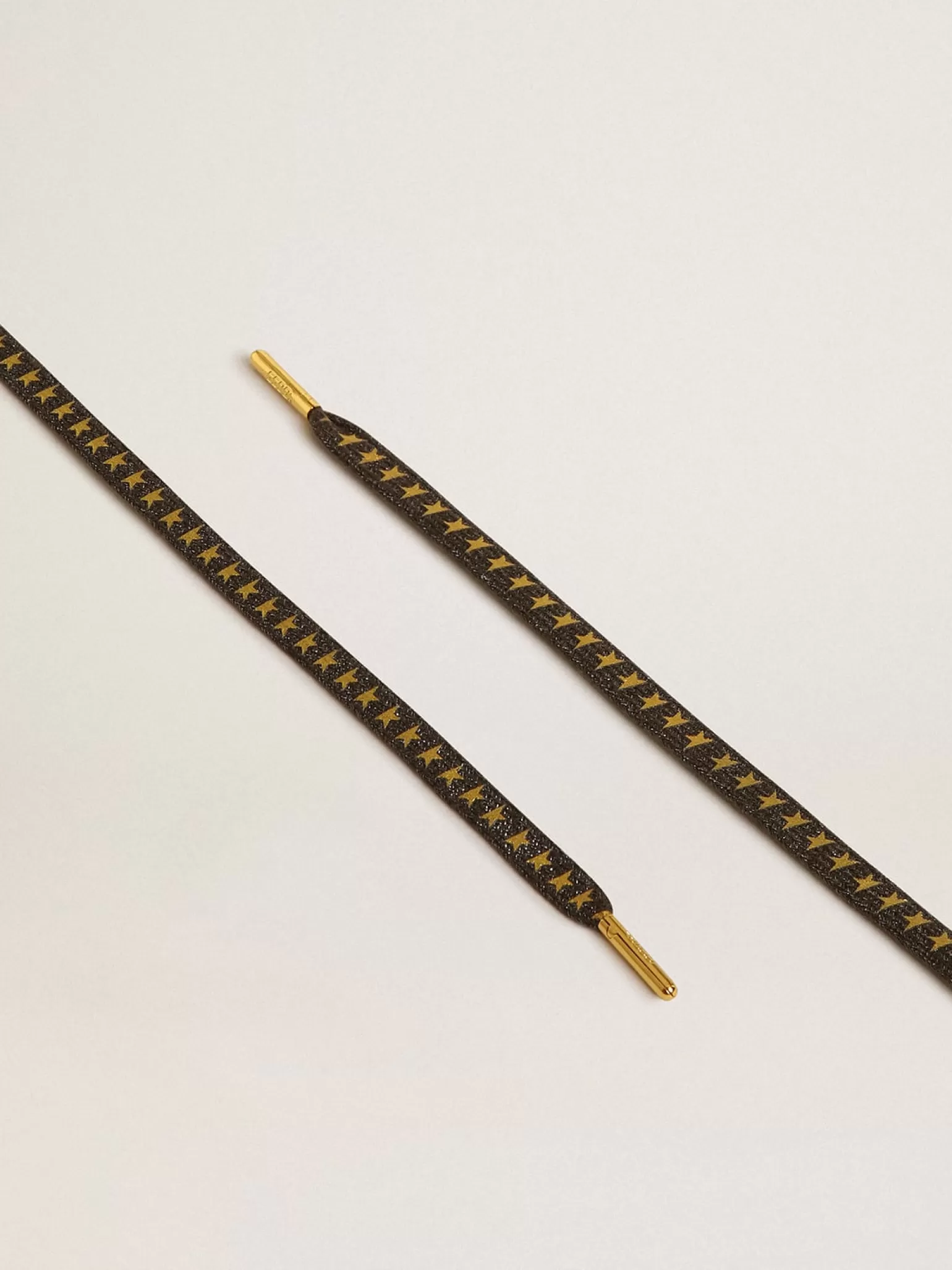 New Cadarços de lurex cinza escuro com estrelas douradas em contraste MULHER Cadarços | Cadarços