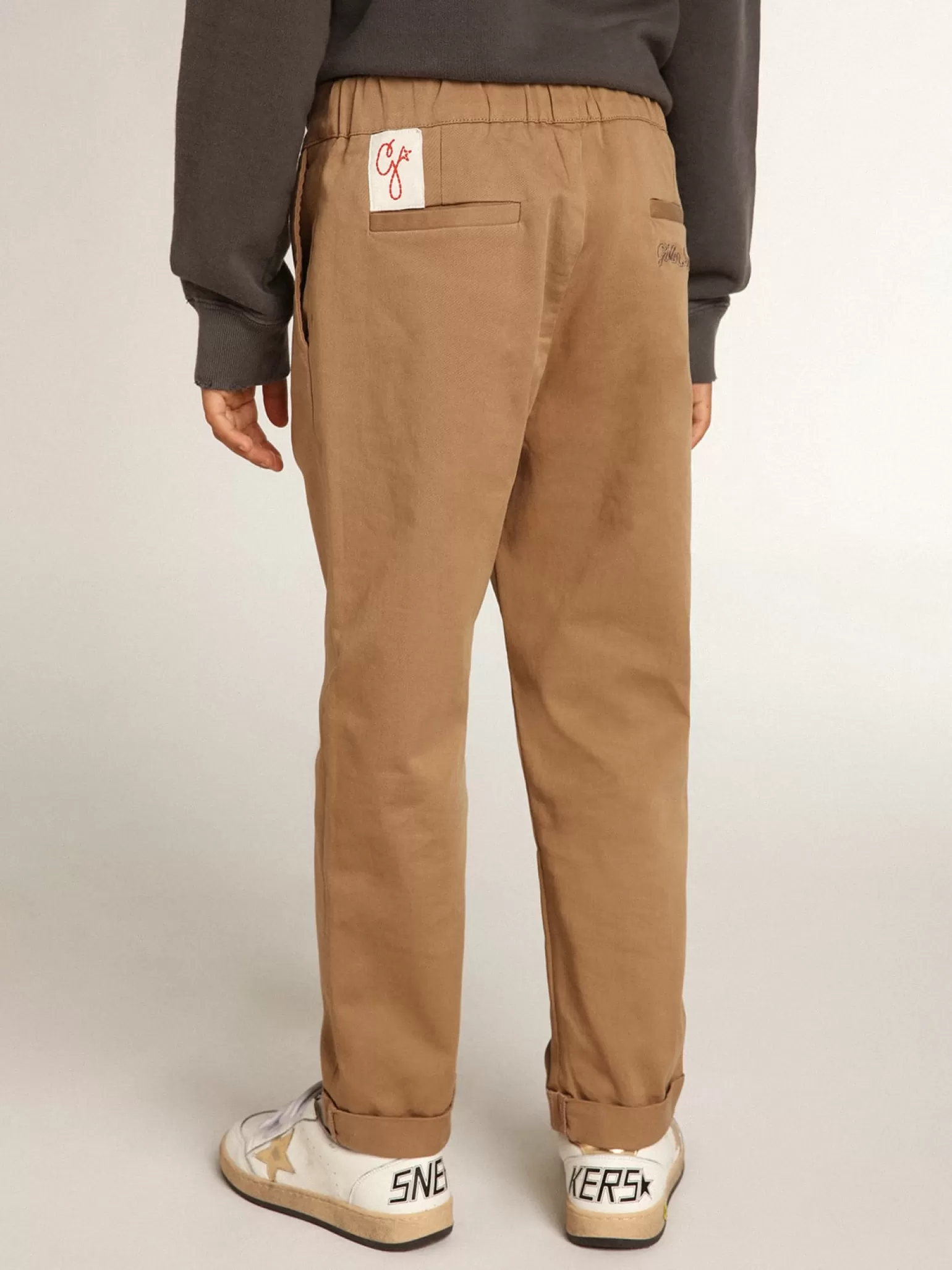 Online Calça chino infantil masculina de algodão cor caramelo Bottoms (4-12 years)