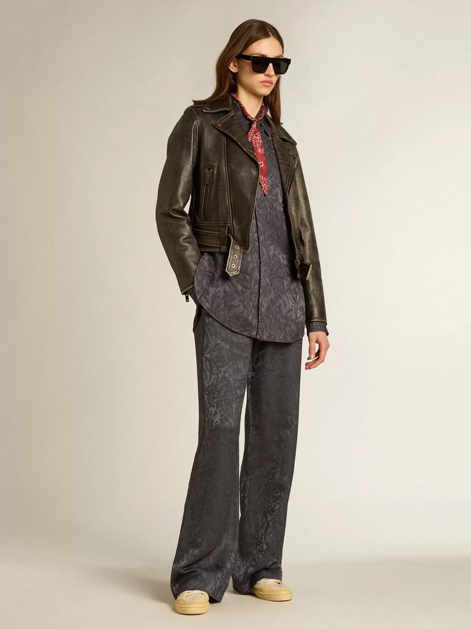 Clearance Calça de jacquard com estampa toile de jouy all over MULHER Jeans e calças