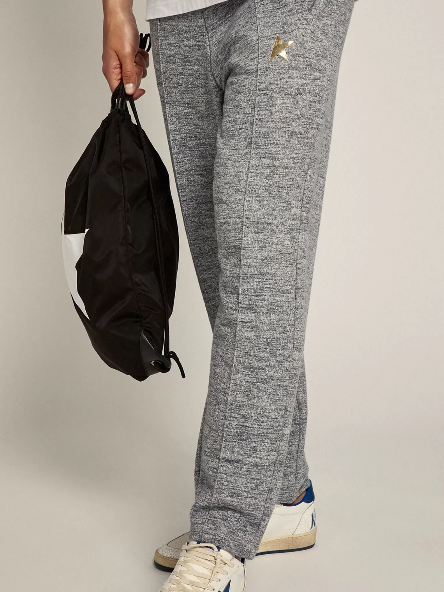 Store Calça de jogging masculina cinza com estrela dourada na frente Jeans e calças