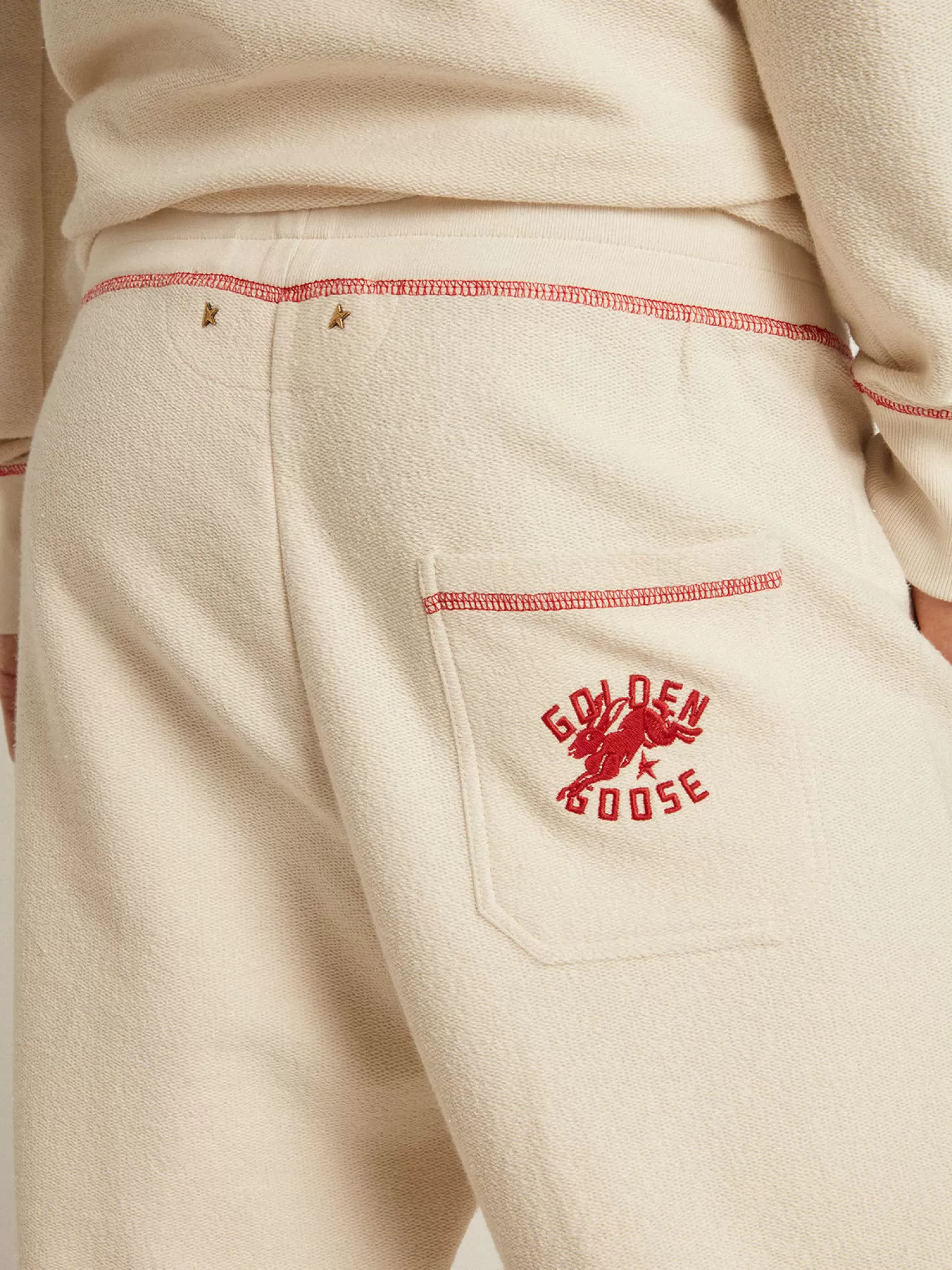 Discount Calça de jogging Masculina na cor branco heritage com logo CNY Jeans e calças