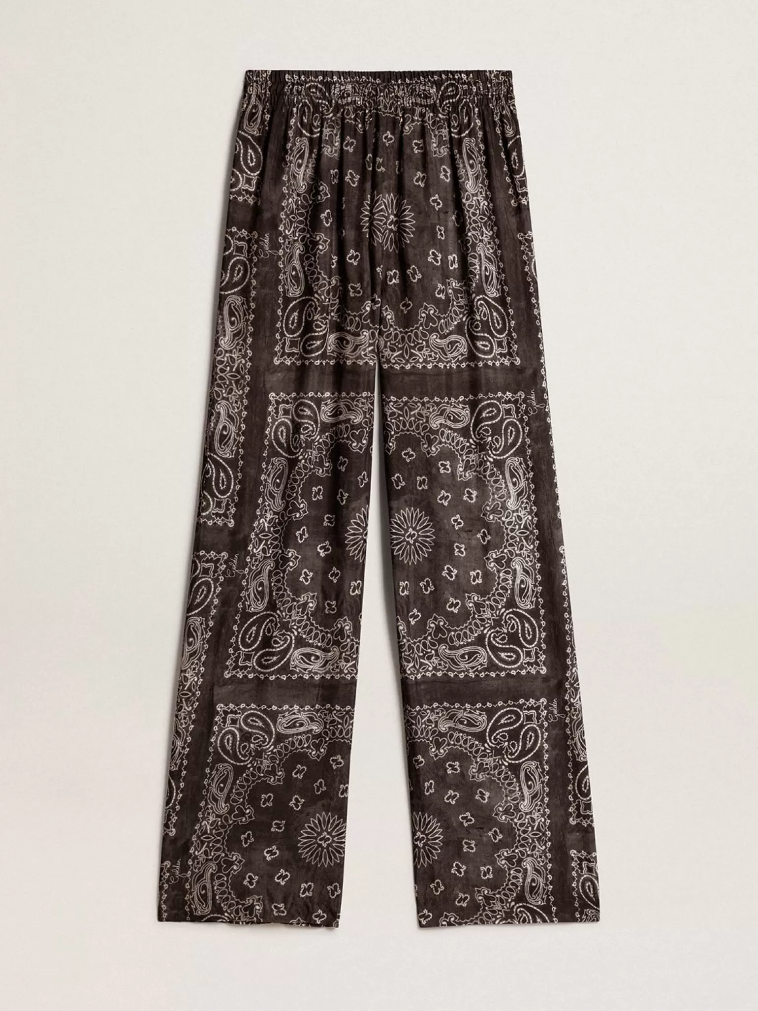 Shop Calça de jogging na cor antracite com estampa caxemira MULHER Jeans e calças