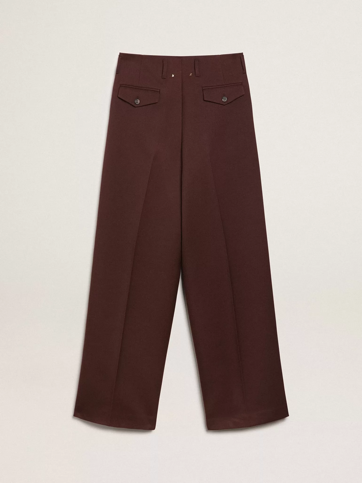 Fashion Calça feminina de gabardine de lã cor café MULHER Jeans e calças
