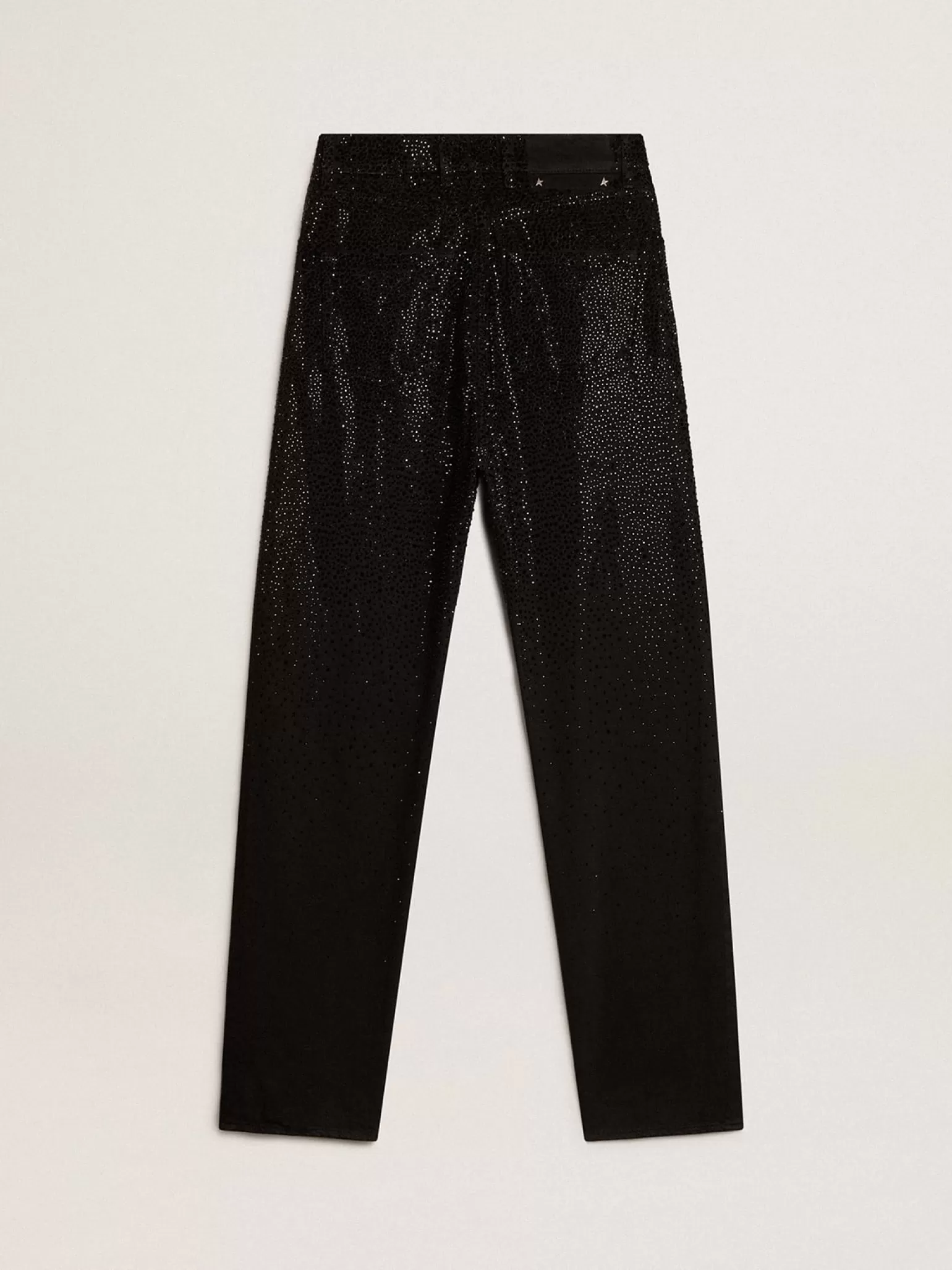 Cheap Calça feminina de jeans de algodão e cristais aplicados com efeito degradê MULHER Jeans e calças