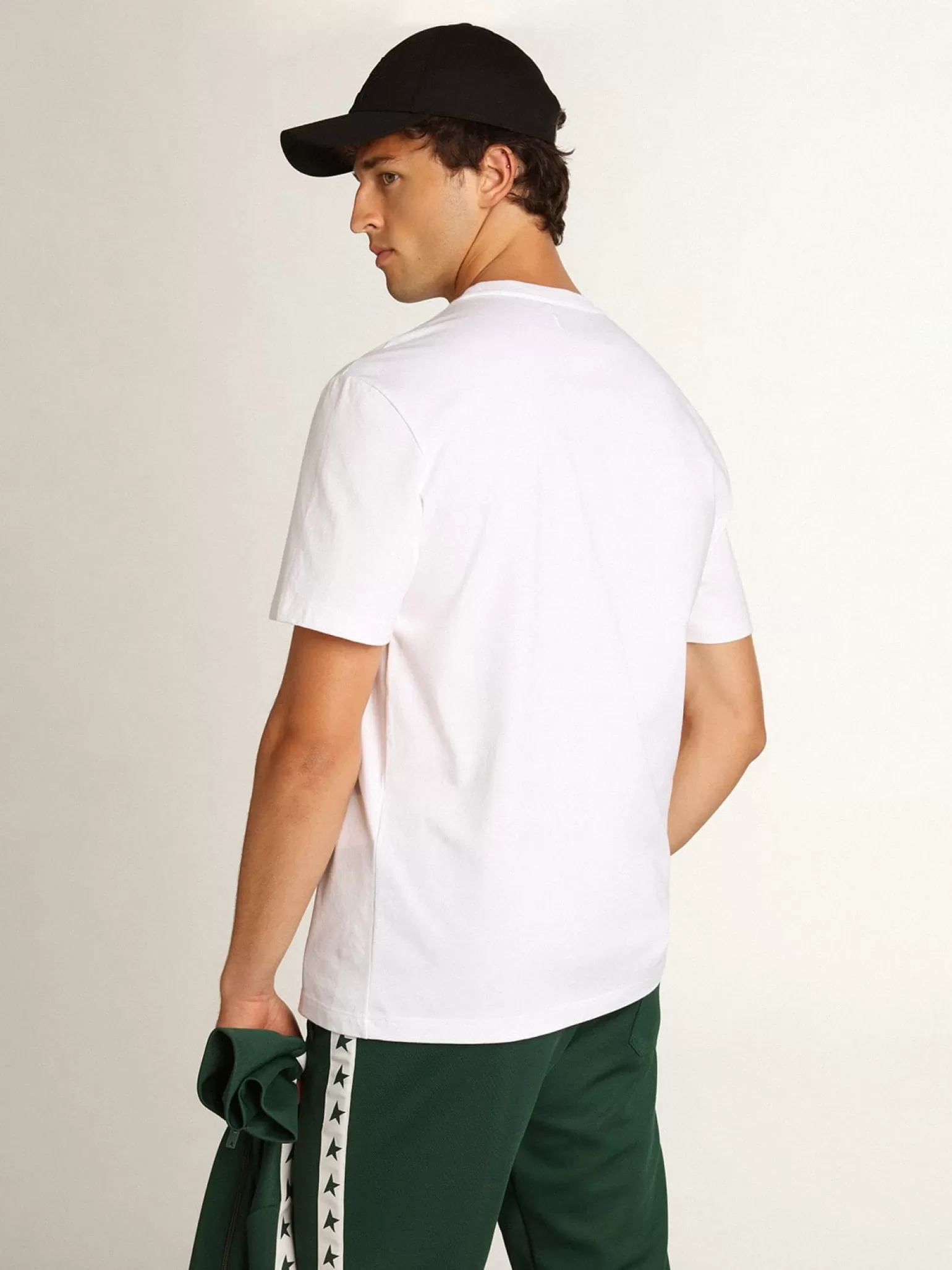 Cheap Camiseta branca Coleção Star com estrela verde em contraste na frente Camisetas