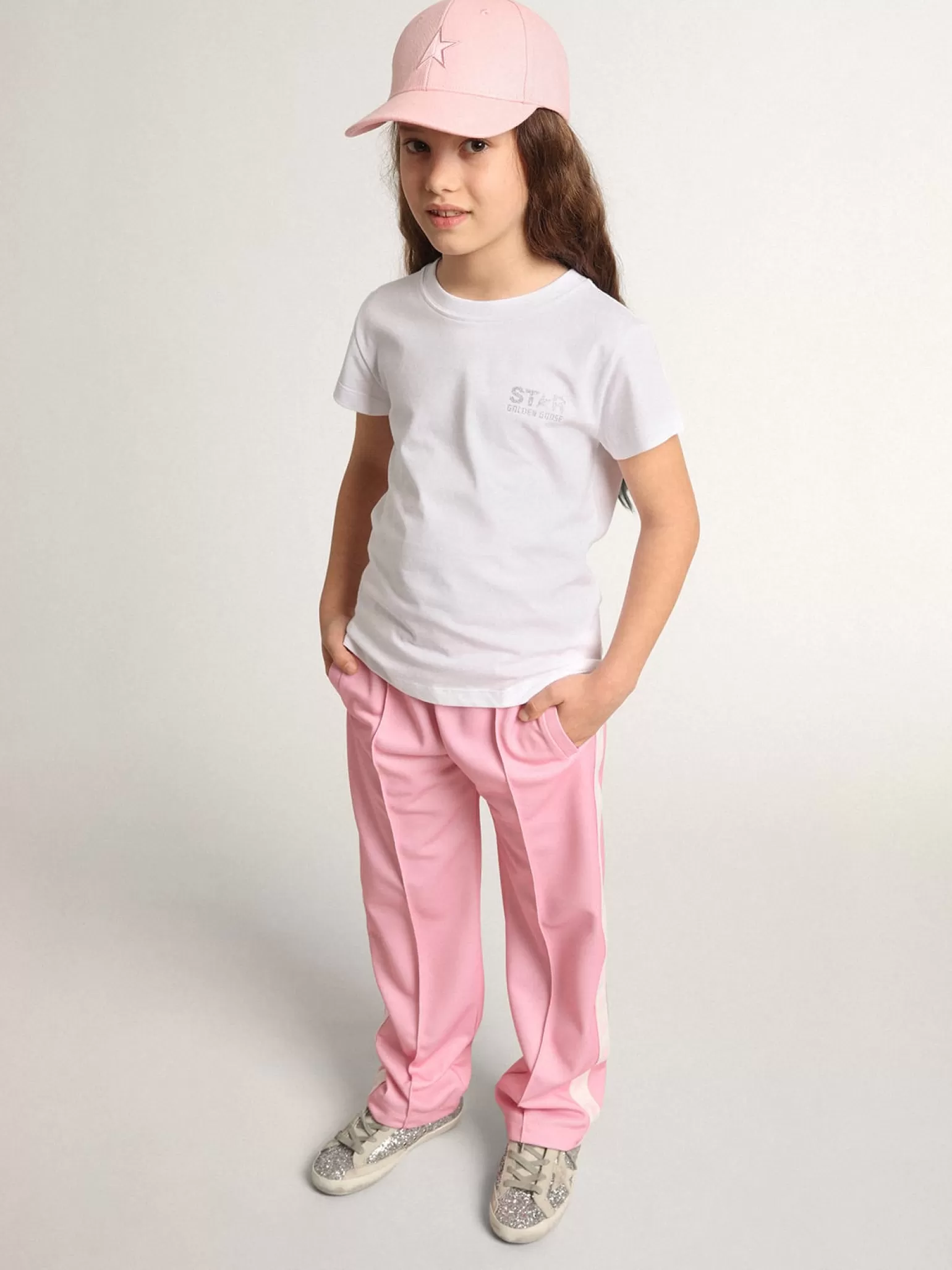 Best Sale Camiseta branca e prateada com logo e maxi estrela de glitter prateado Roupas de cima (4-12 years)