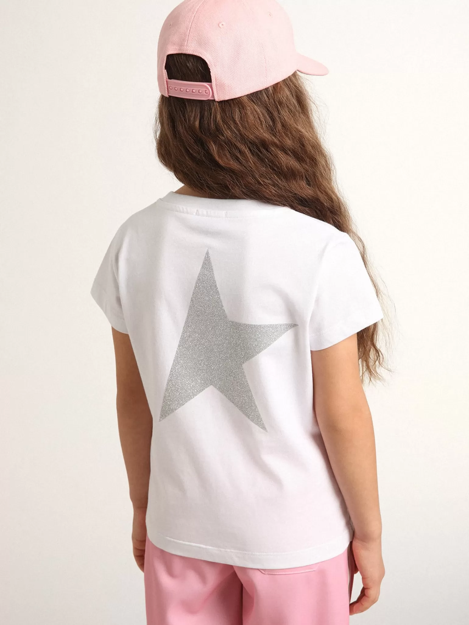 Best Sale Camiseta branca e prateada com logo e maxi estrela de glitter prateado Roupas de cima (4-12 years)