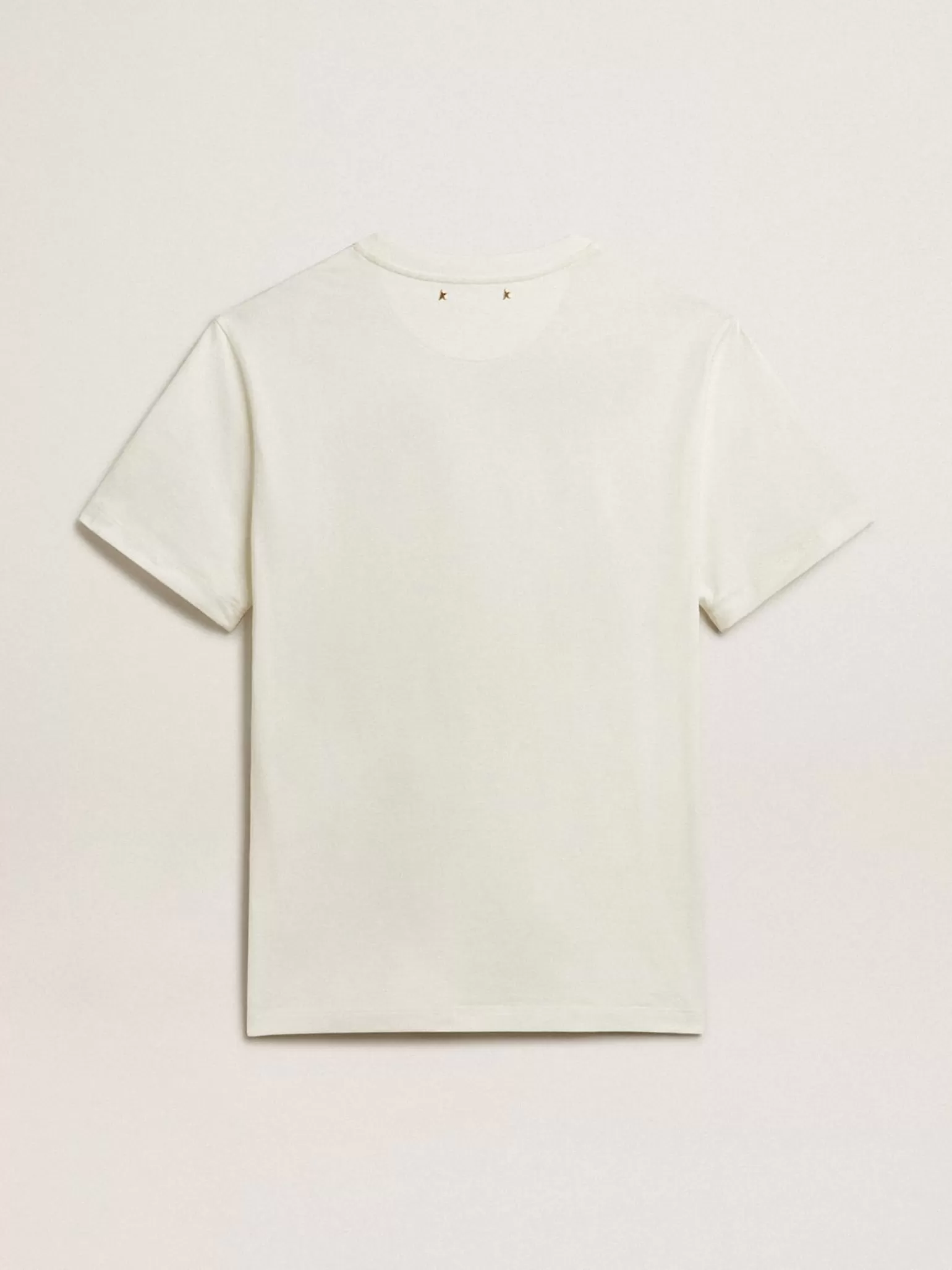 Fashion Camiseta de algodão branco com flor estampada na frente Beachwear | Camisetas